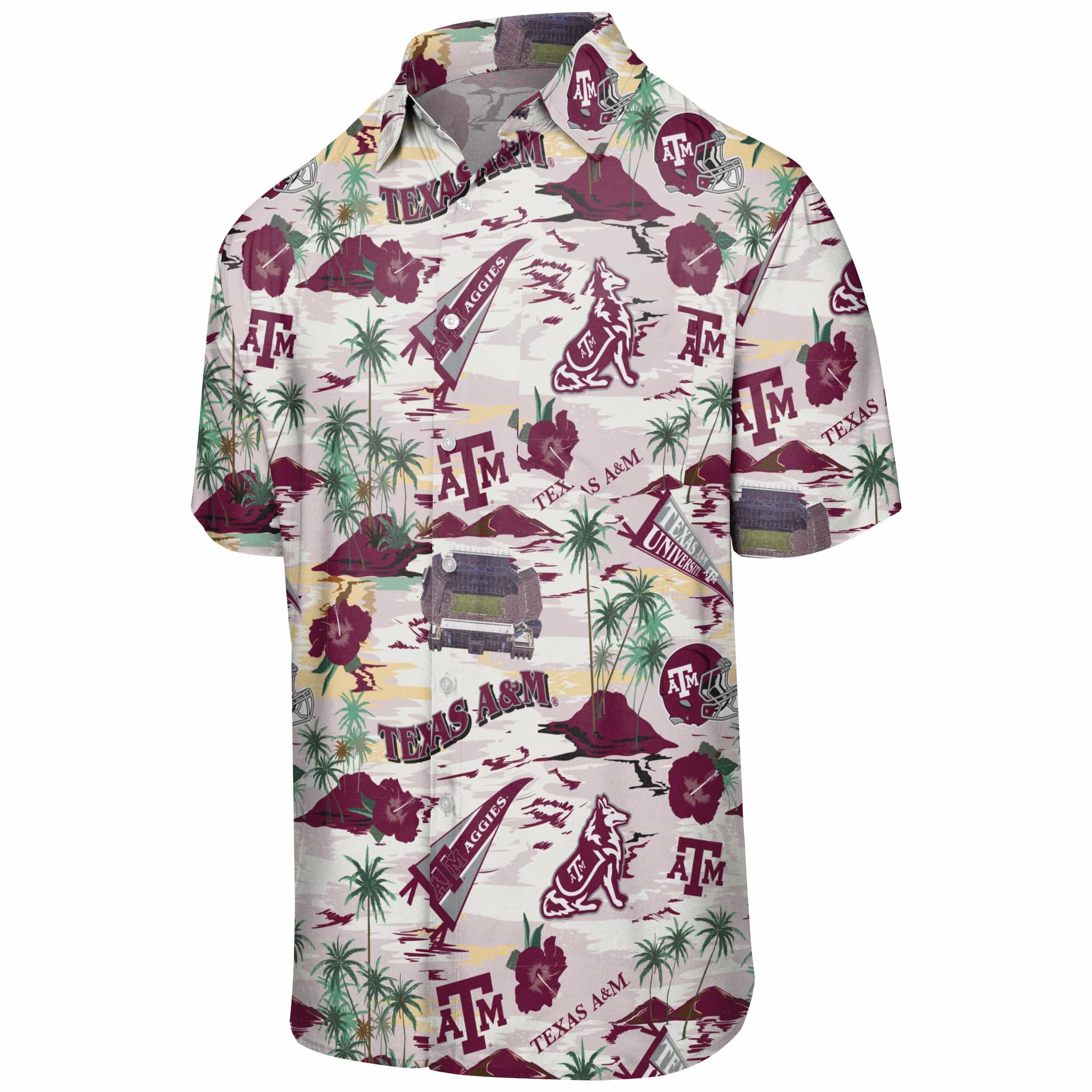 Texas A&M Aggies NCAA Mens Thematic Stadium Print Button Up Shirt - Image 4
