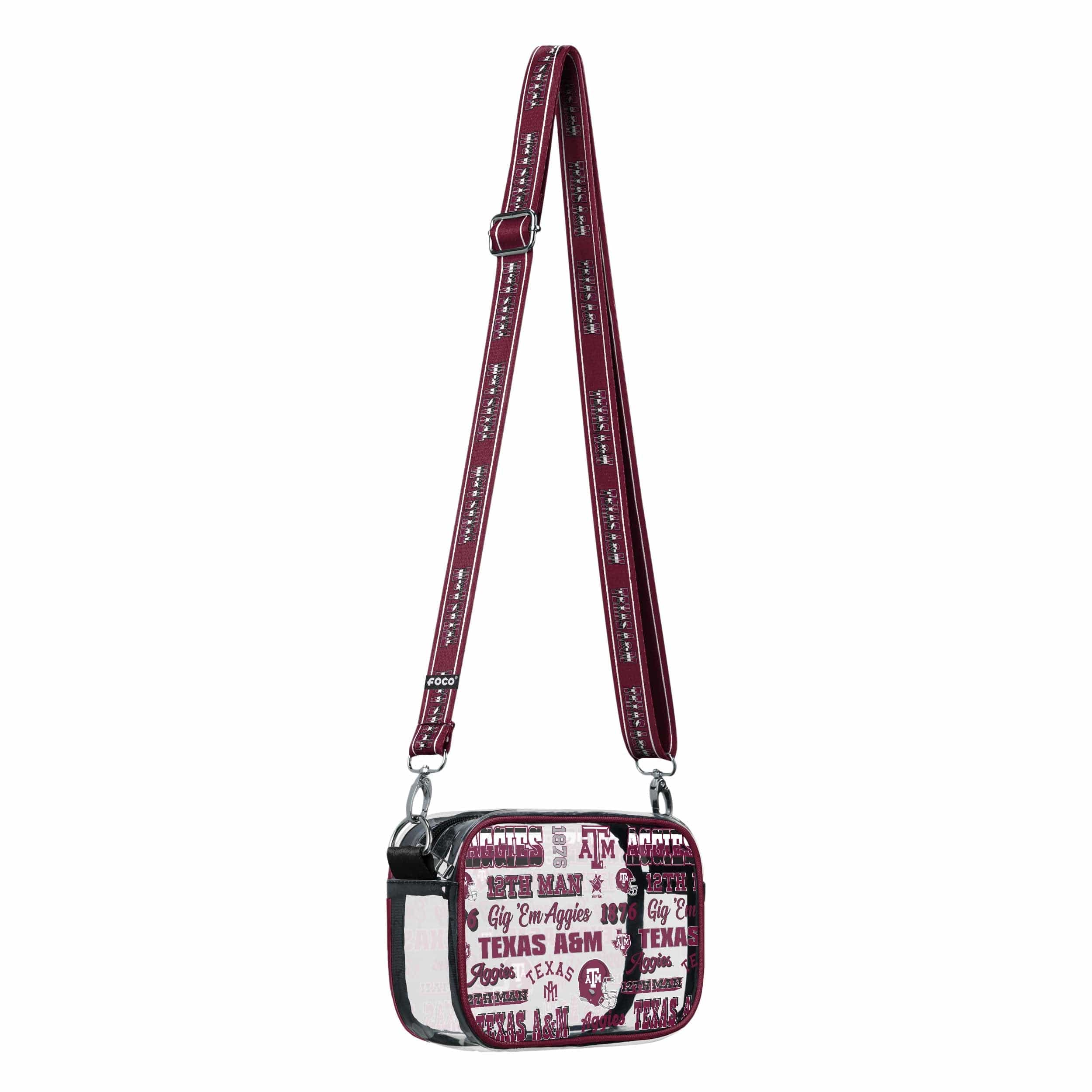 Texas A&M Aggies NCAA Repeat Retro Print Clear Crossbody Bag - Image 2