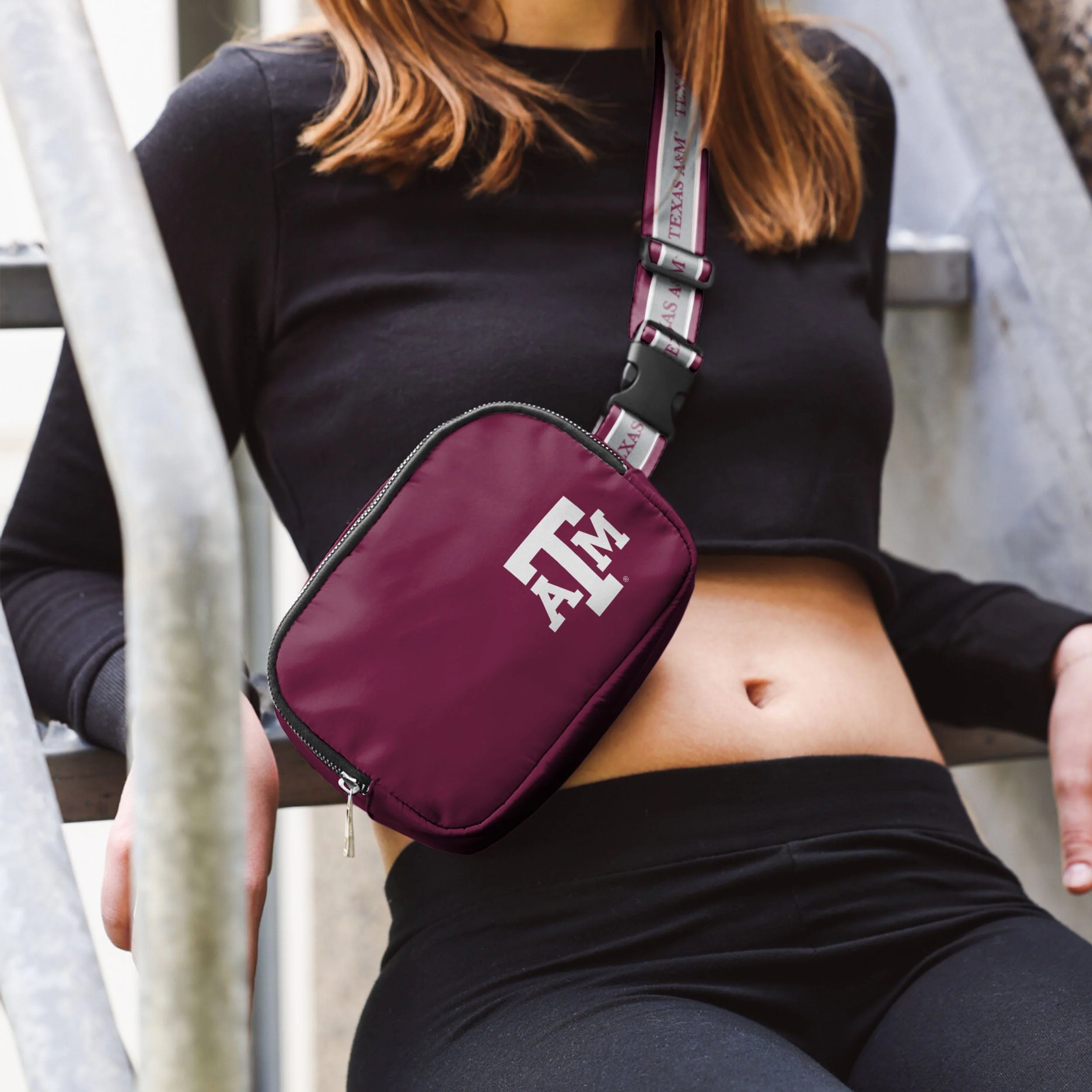 Texas A&M Aggies NCAA Team Wordmark Crossbody Belt Bag - Image 3