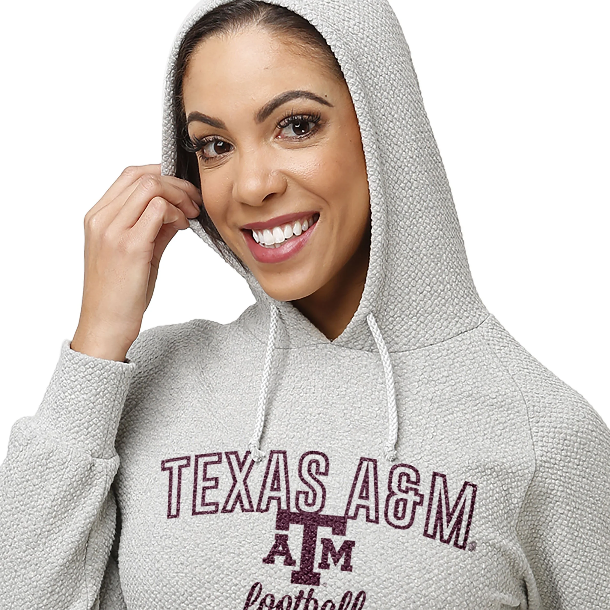 Texas A&M Aggies NCAA Womens Gray Woven Hoodie - Image 5