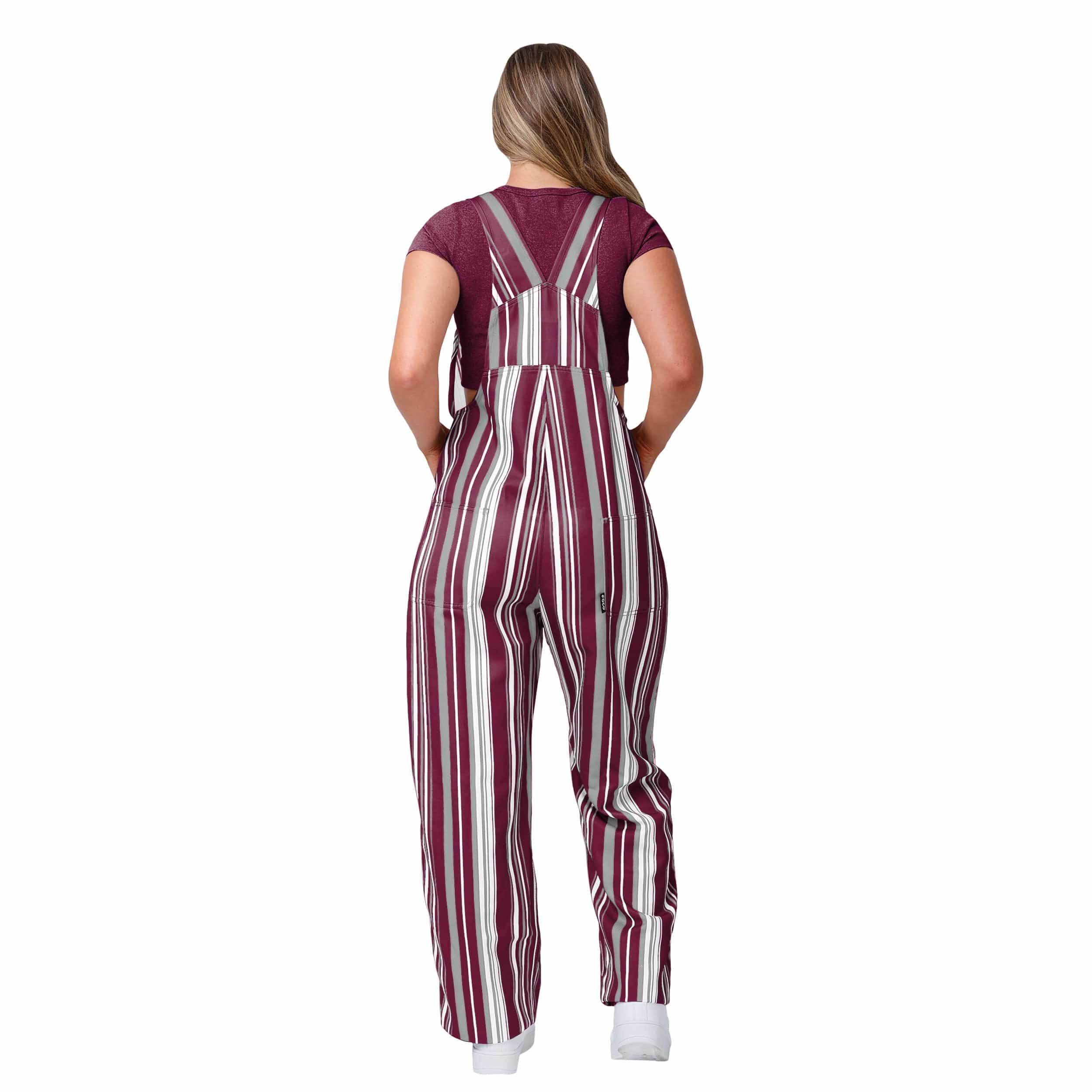 Texas A&M Aggies NCAA Womens Hyper Stripe Bib Overalls - Image 2