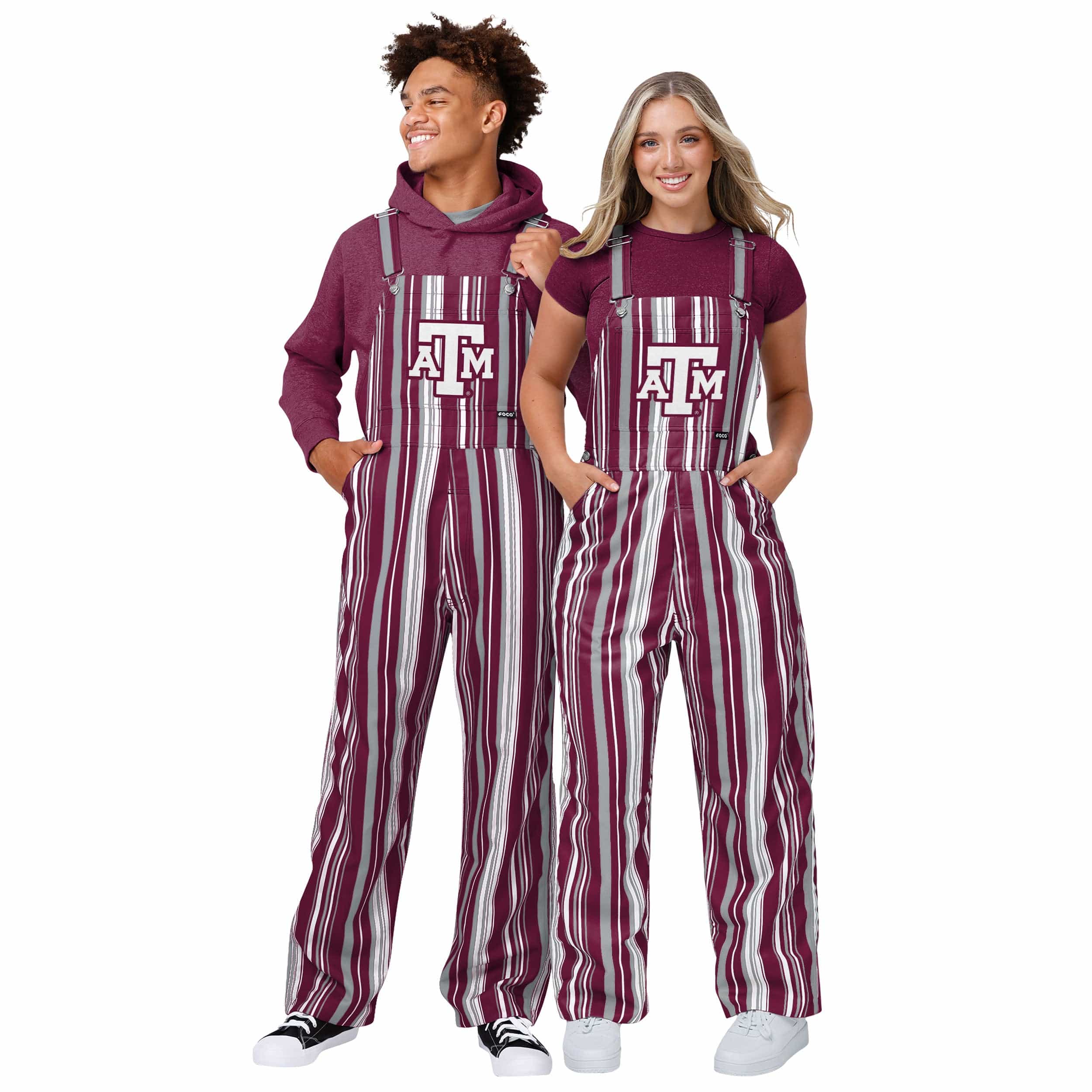 Texas A&M Aggies NCAA Womens Hyper Stripe Bib Overalls - Image 3