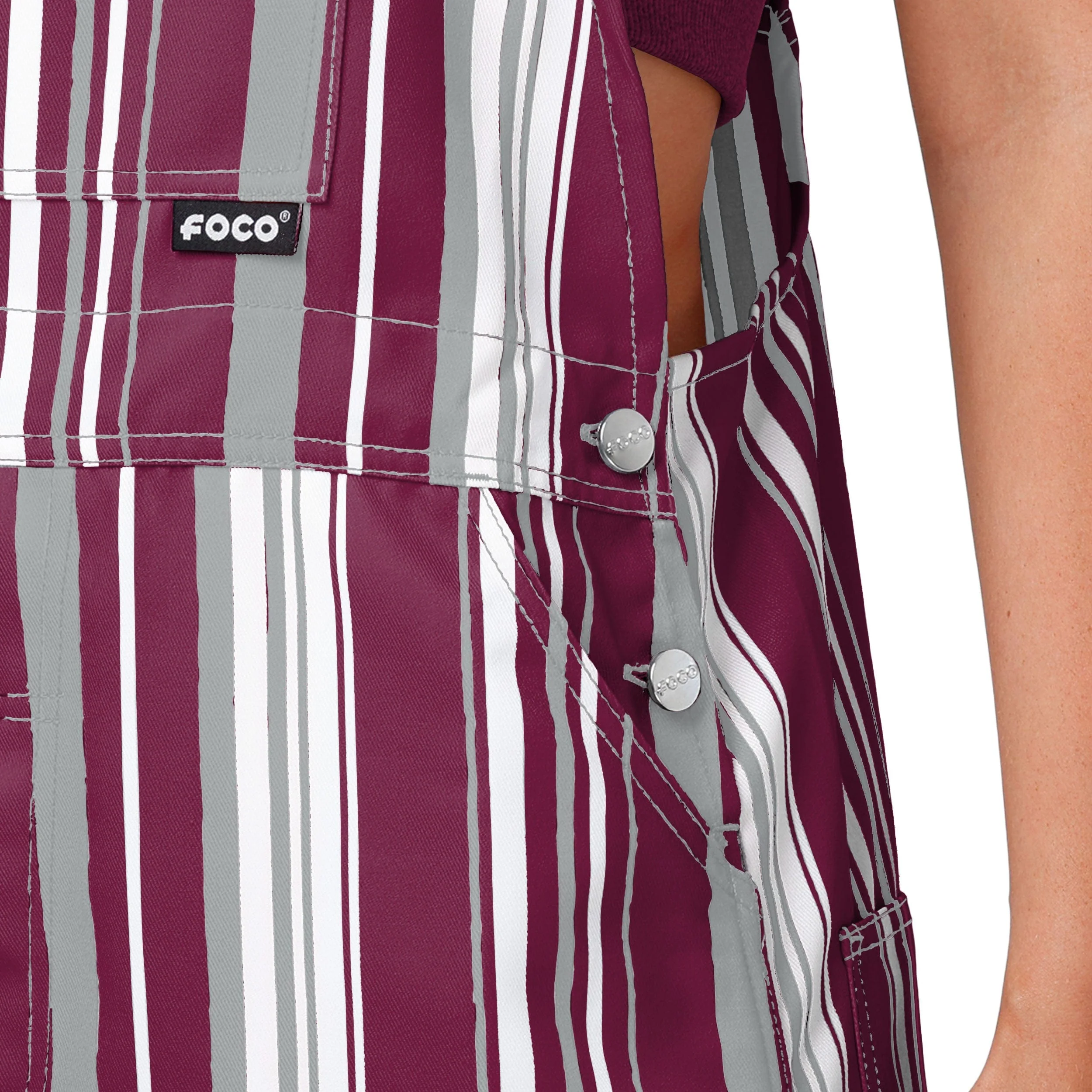 Texas A&M Aggies NCAA Womens Hyper Stripe Bib Overalls - Image 5