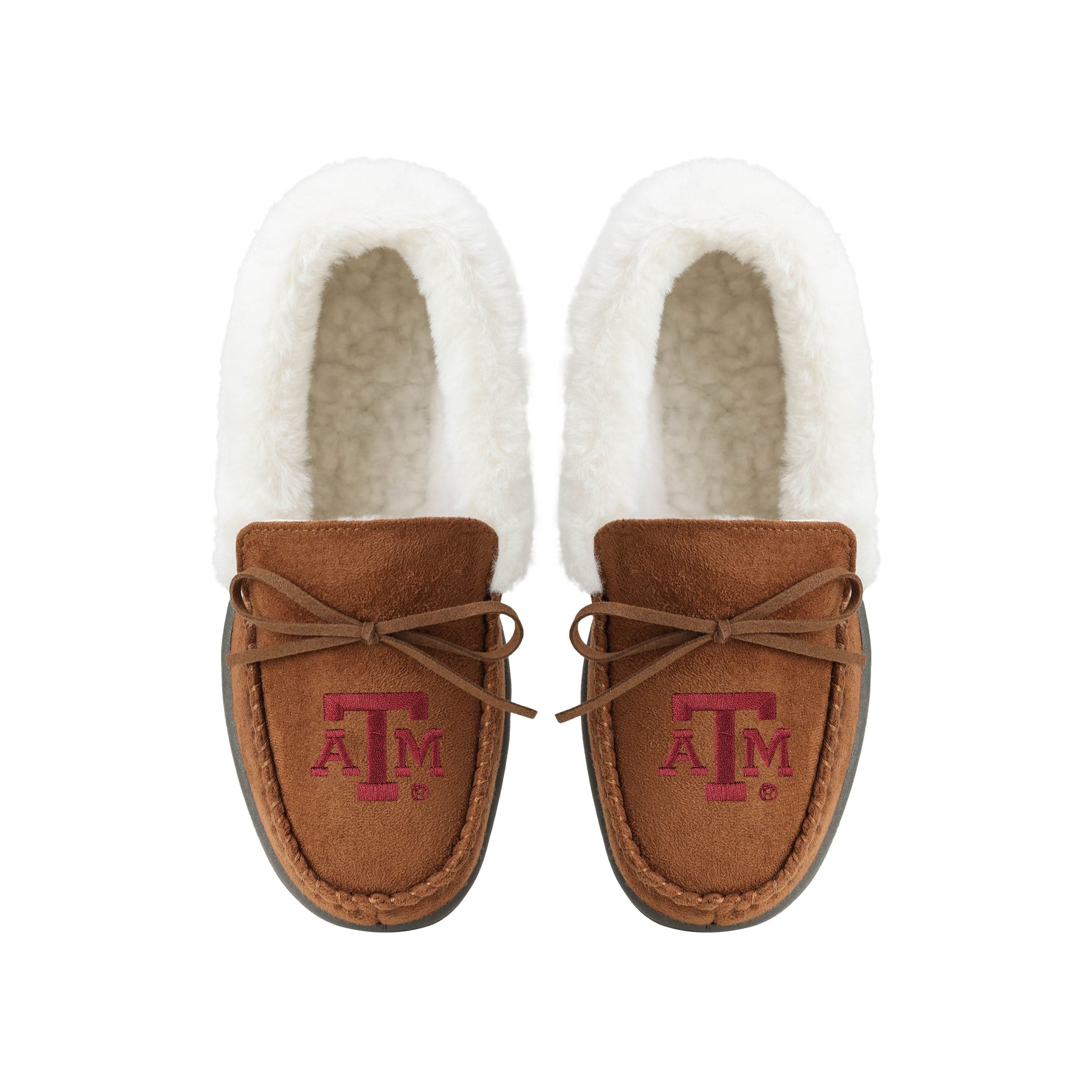 Texas A&M Aggies NCAA Womens Tan Moccasin Slippers - Image 4