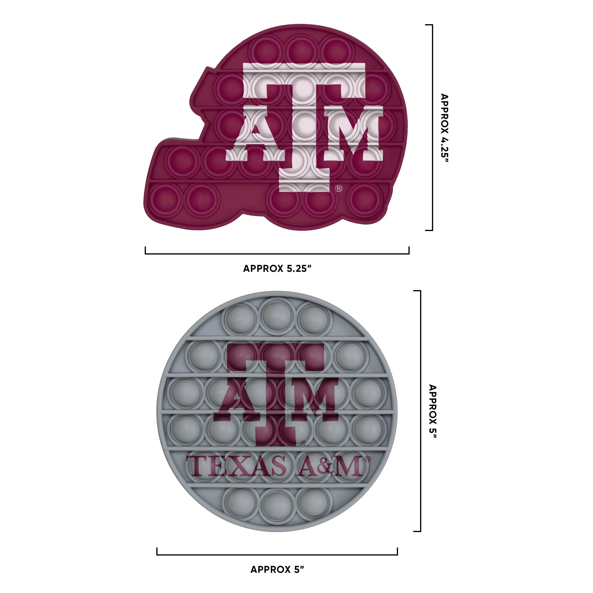 Texas A&M Aggies NCAA 2 Pack Helmet & Circle Push-Itz Fidget - Image 2
