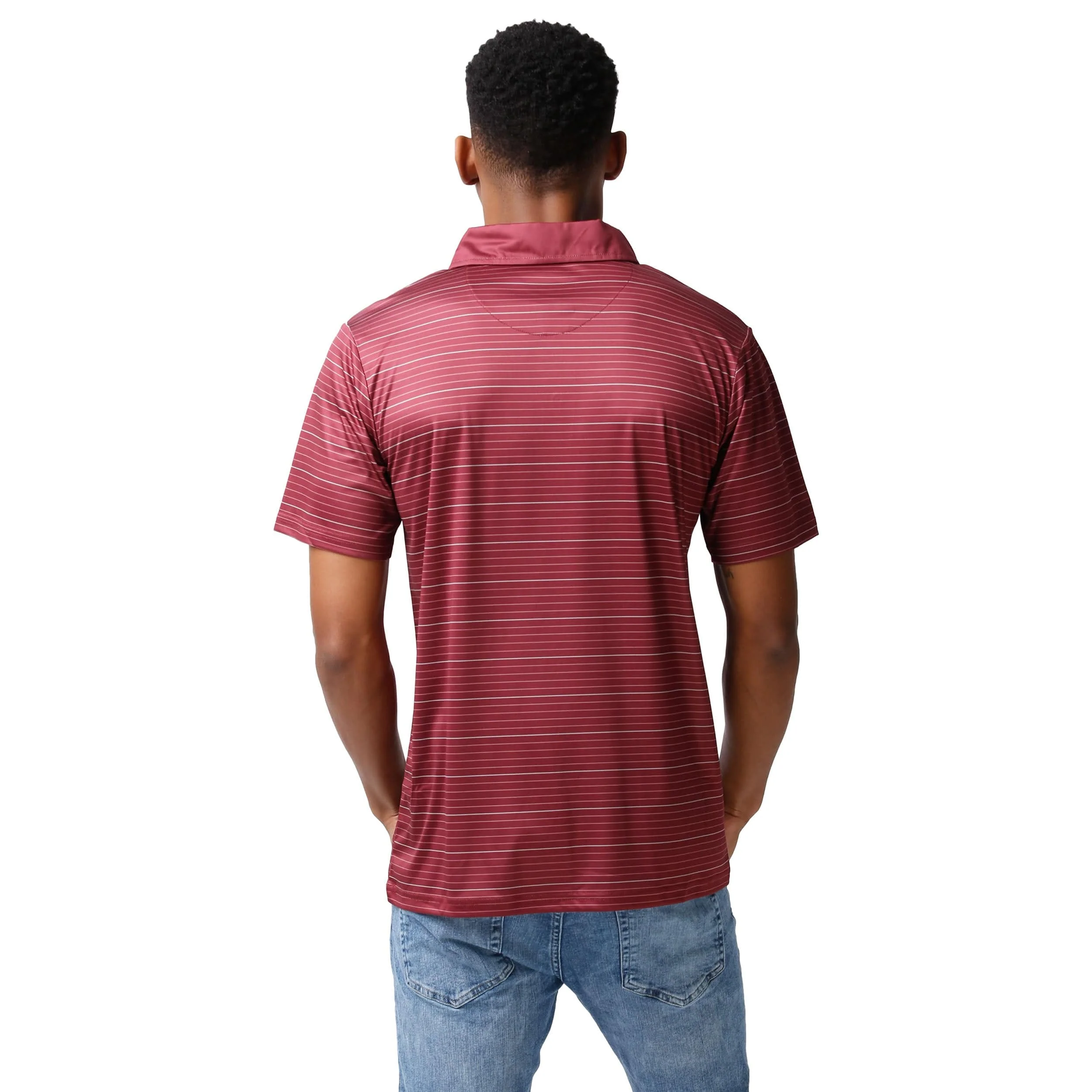 Texas A&M Aggies NCAA Mens Striped Polyester Polo - Image 2