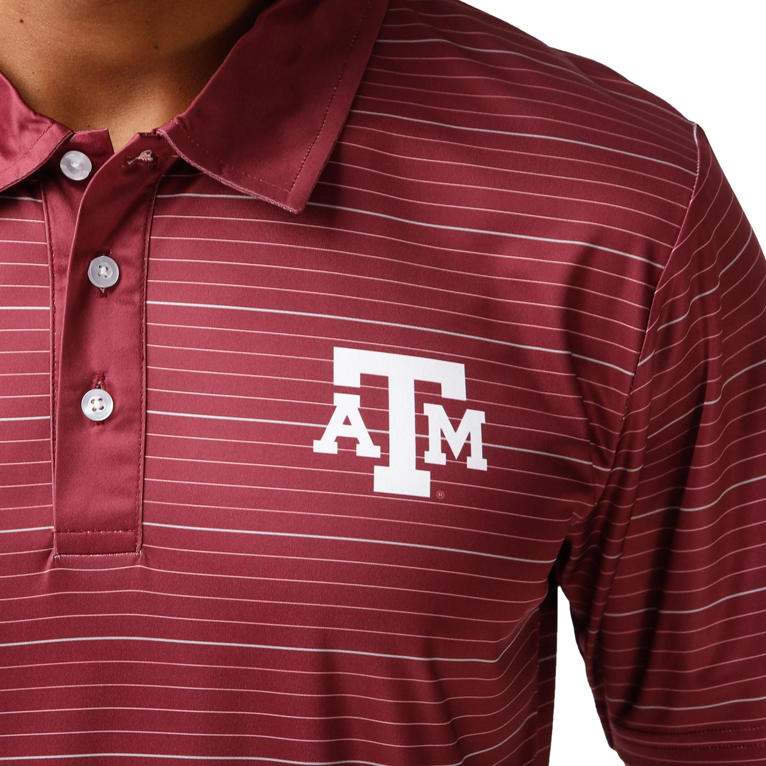 Texas A&M Aggies NCAA Mens Striped Polyester Polo - Image 4