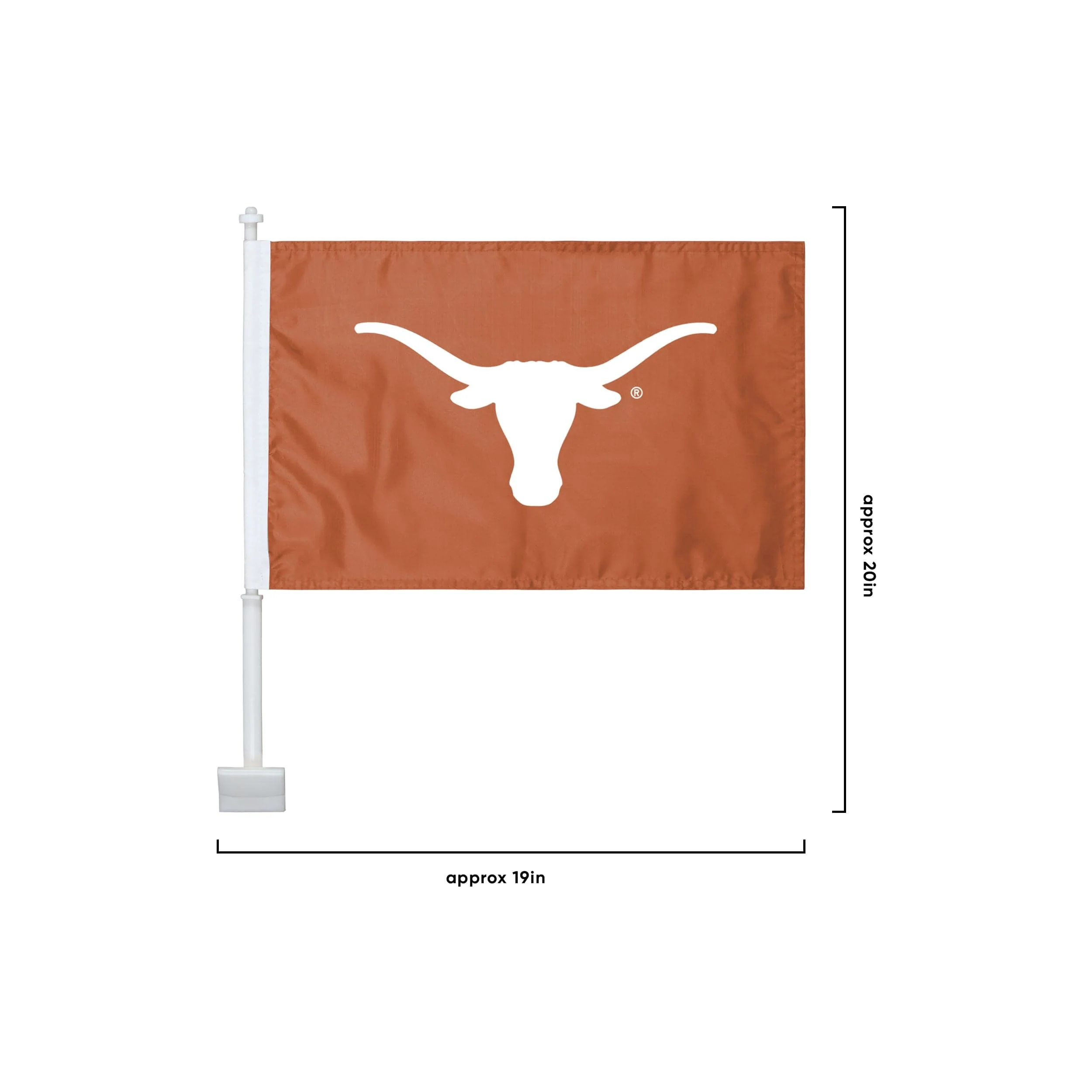 Texas Longhorns NCAA 2 Pack Solid Car Flag - Image 3
