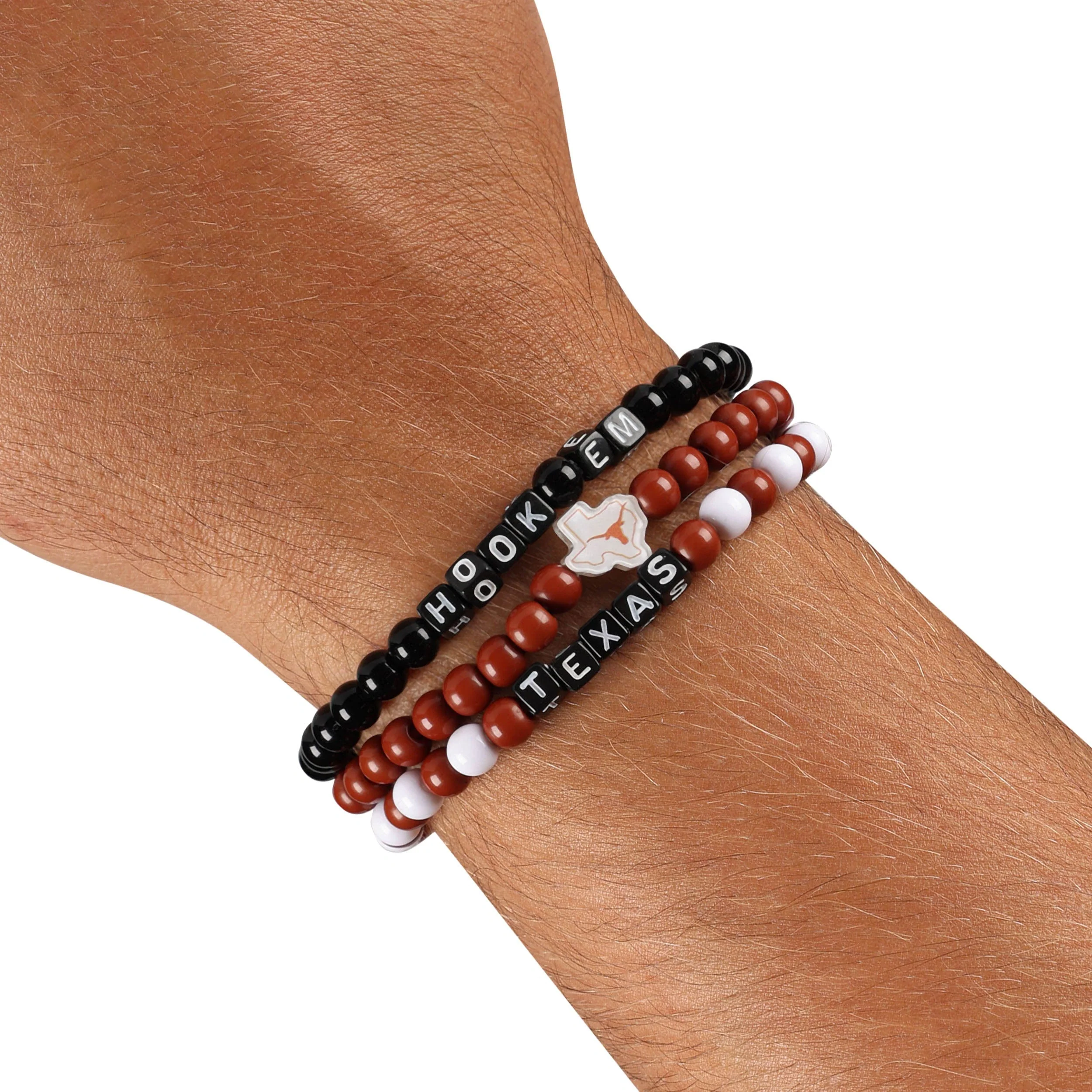 Texas Longhorns NCAA 3 Pack Beaded Friendship Bracelet - Image 4