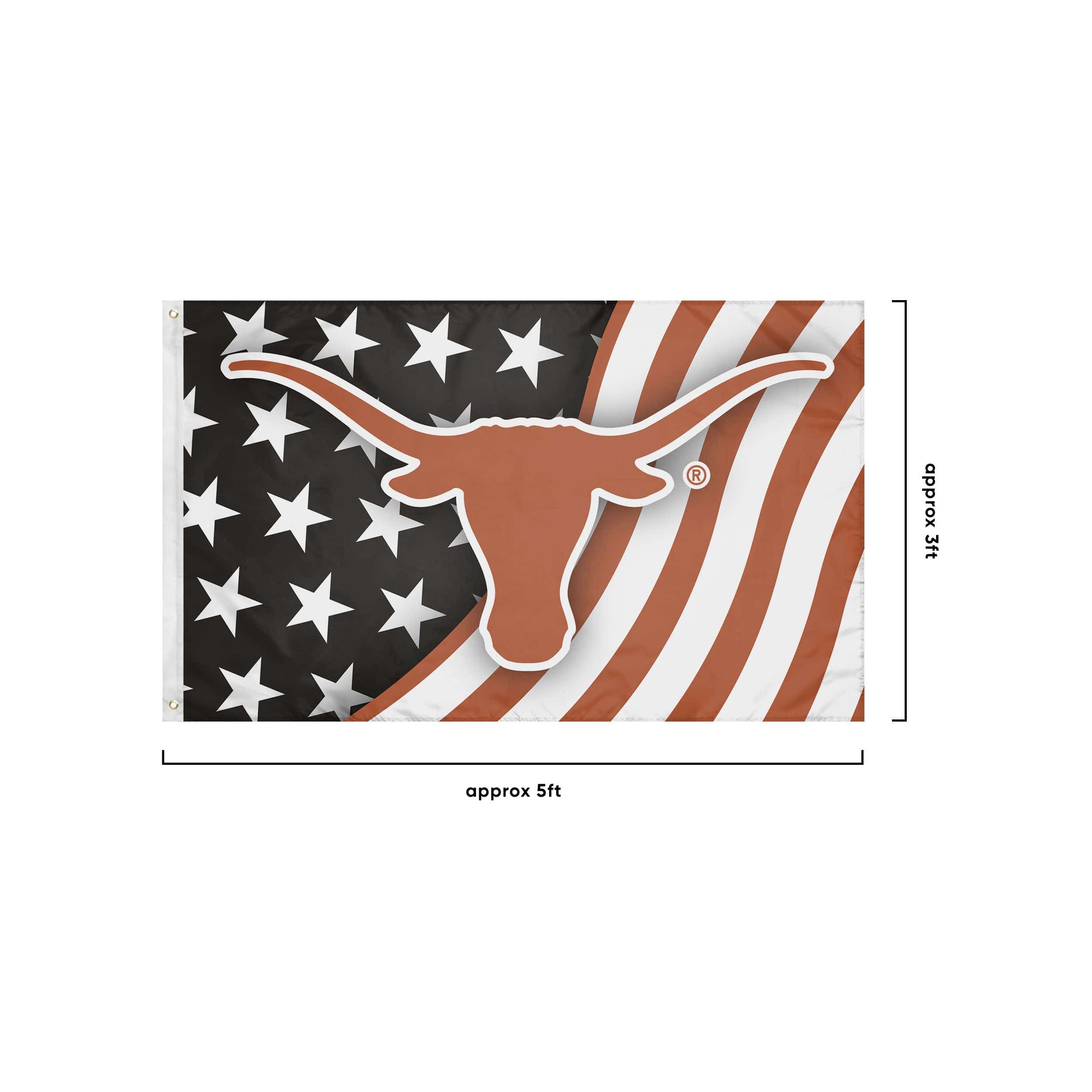 Texas Longhorns NCAA Americana Horizontal Flag - Image 3