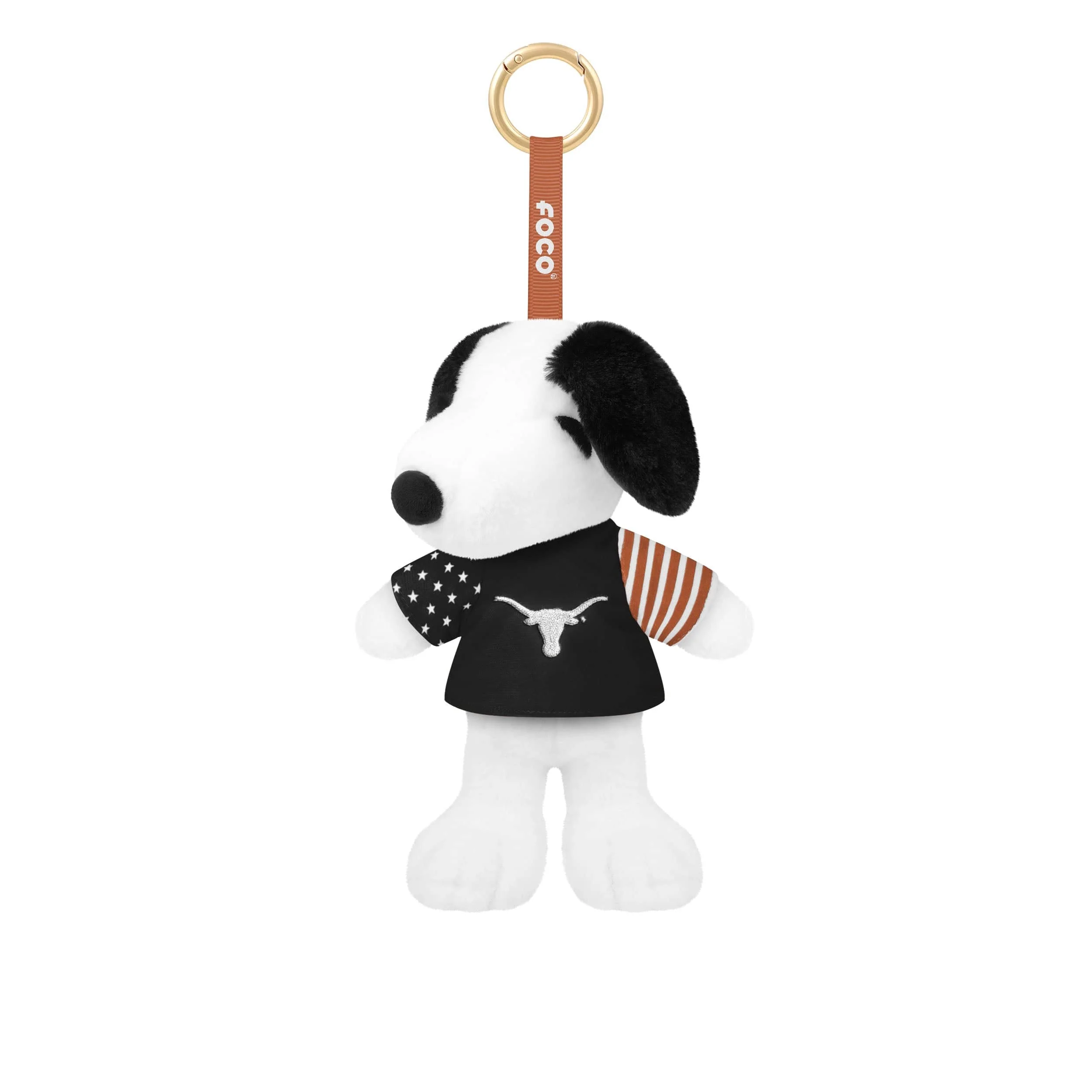 Texas Longhorns NCAA Americana Plush Snoopy Peanuts Bag Charm Keychain