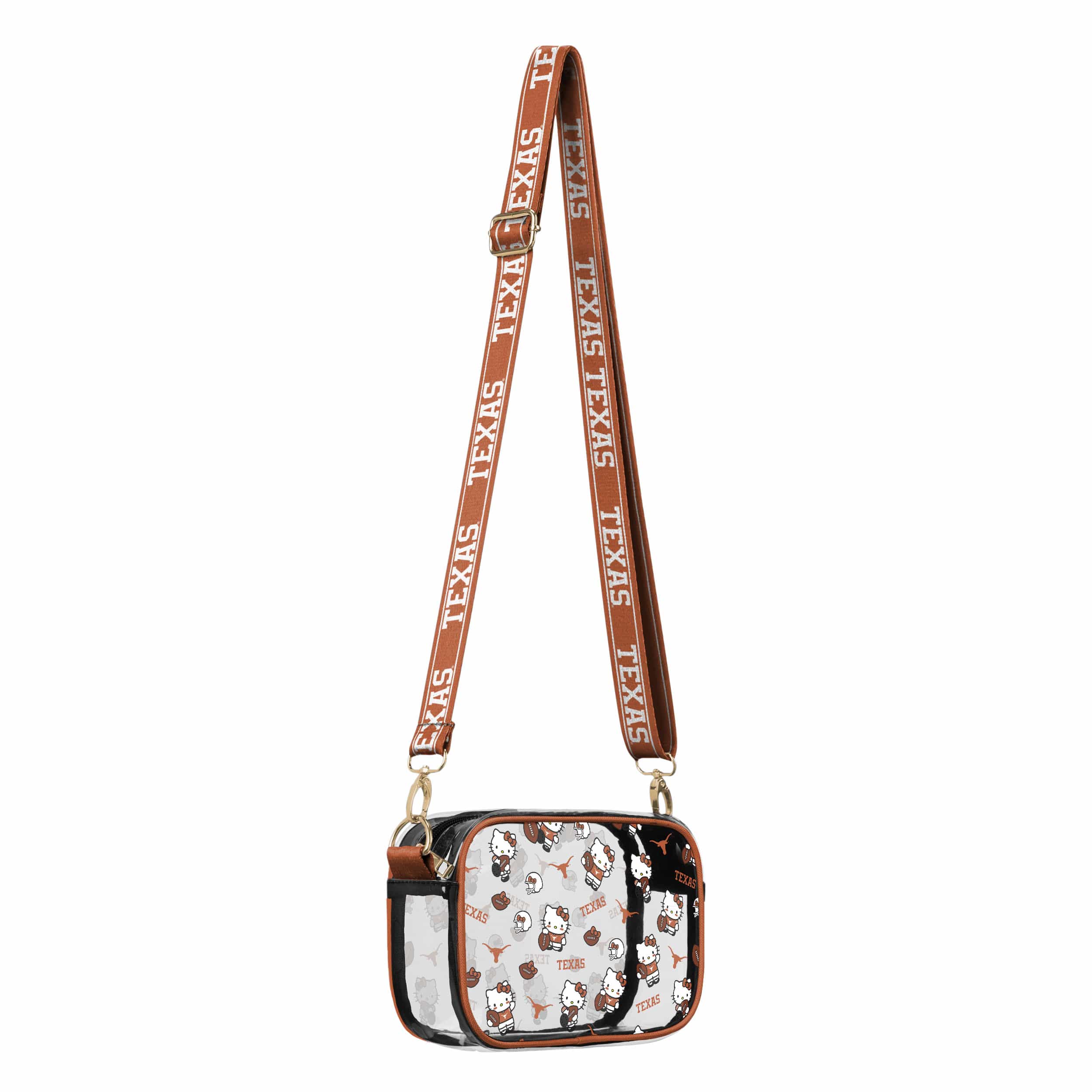 Texas Longhorns NCAA Hello Kitty® Clear Crossbody Bag (PREORDER - SHIPS LATE JULY) - Image 2