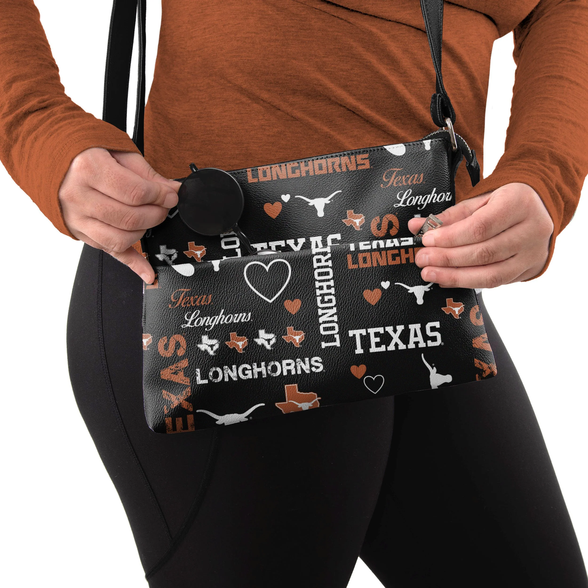 Texas Longhorns NCAA Logo Love Crossbody Purse - Image 3