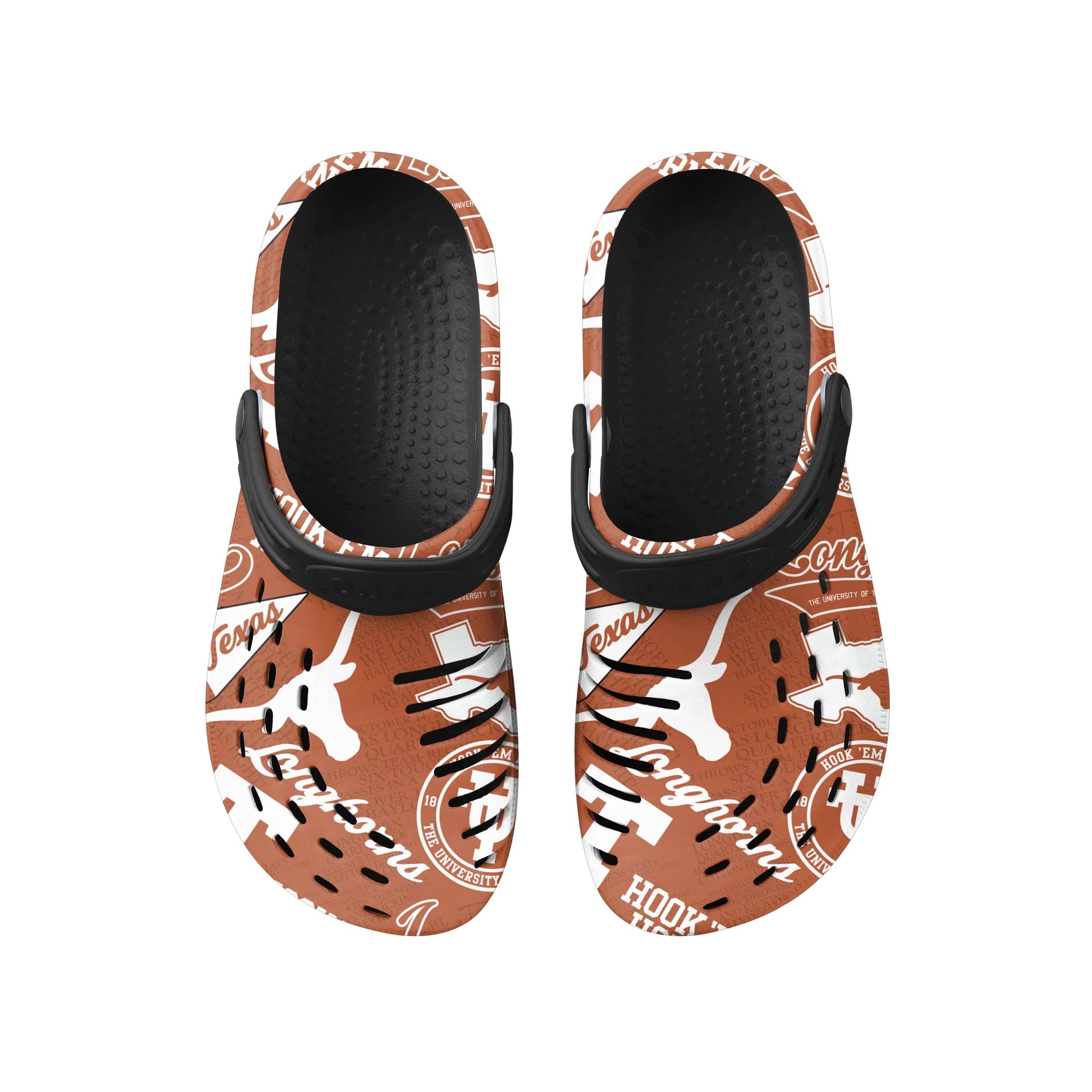 Texas Longhorns NCAA Mens Historic Print Clog With Strap - Image 4