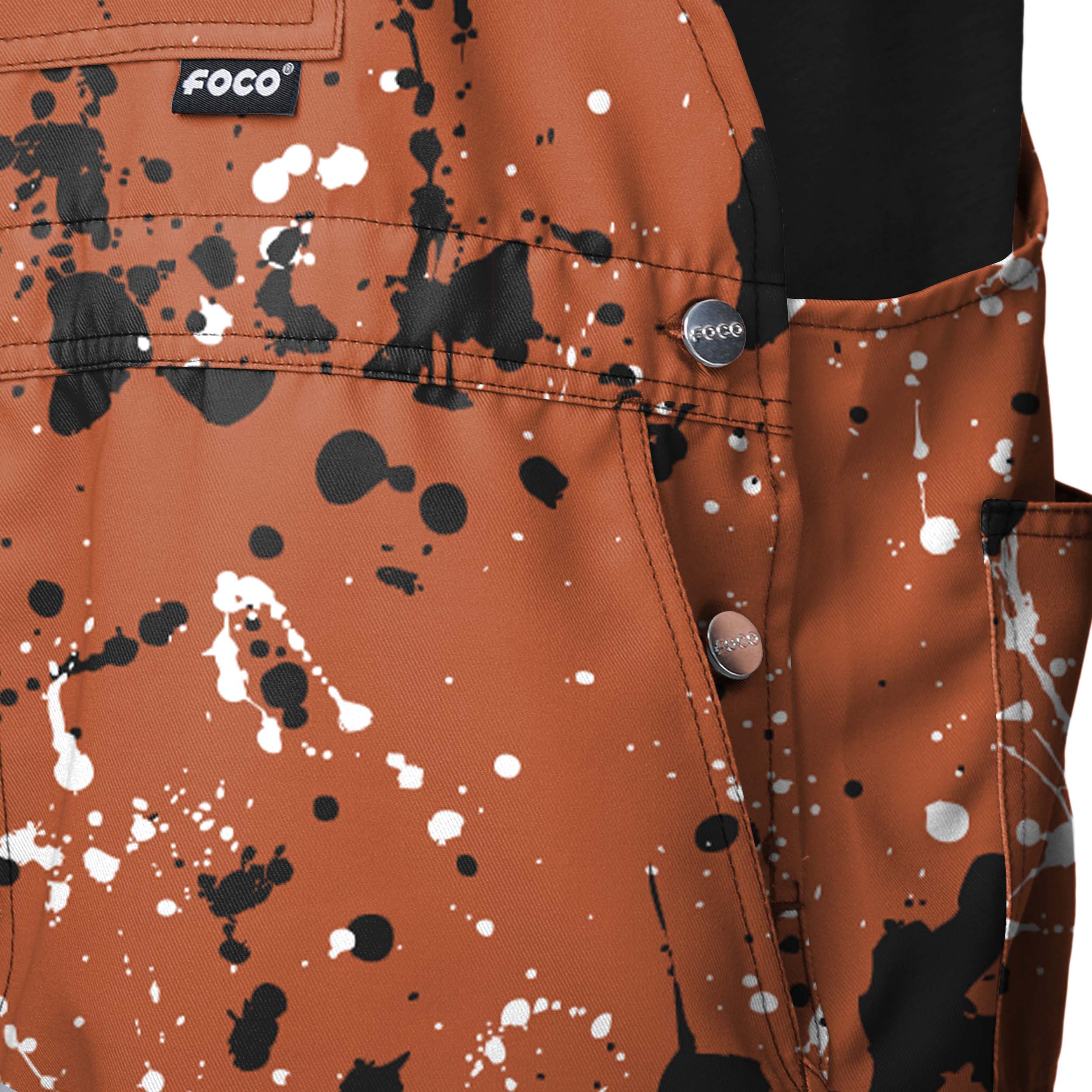 Texas Longhorns NCAA Mens Paint Splatter Bib Shortalls - Image 4