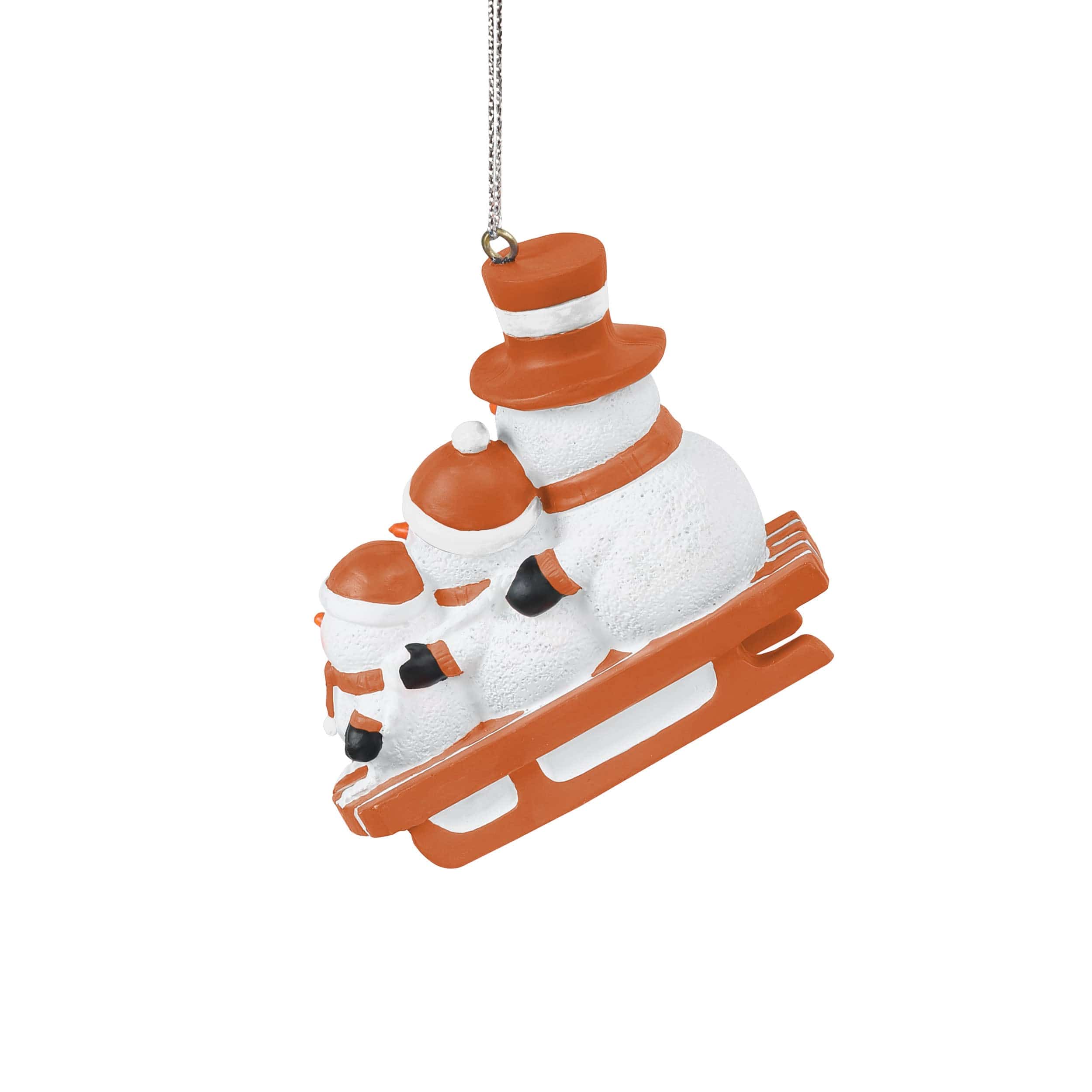 Texas Longhorns NCAA Sledding Snowmen Ornament - Image 3