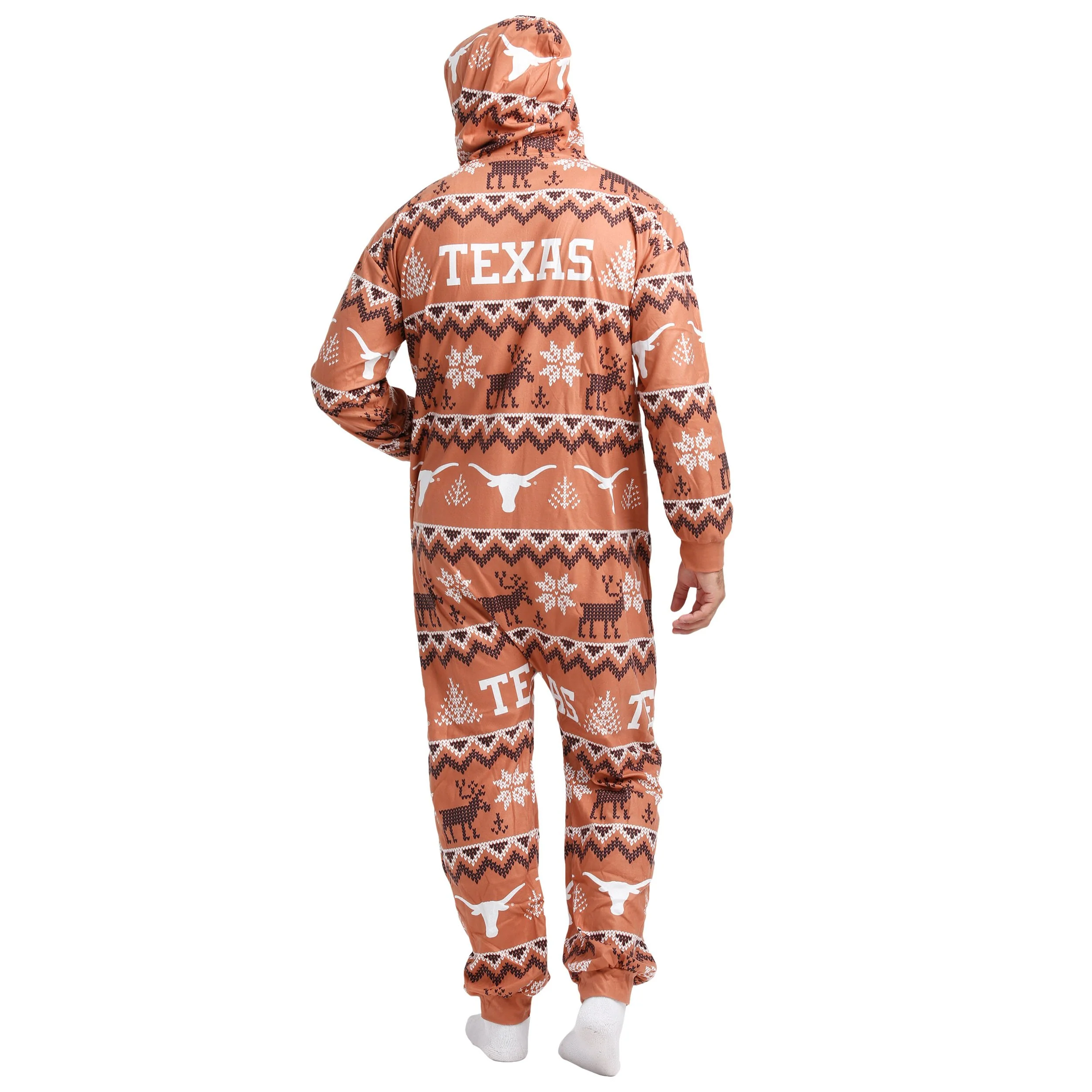 Texas Longhorns NCAA Ugly Pattern One Piece Pajamas - Image 2