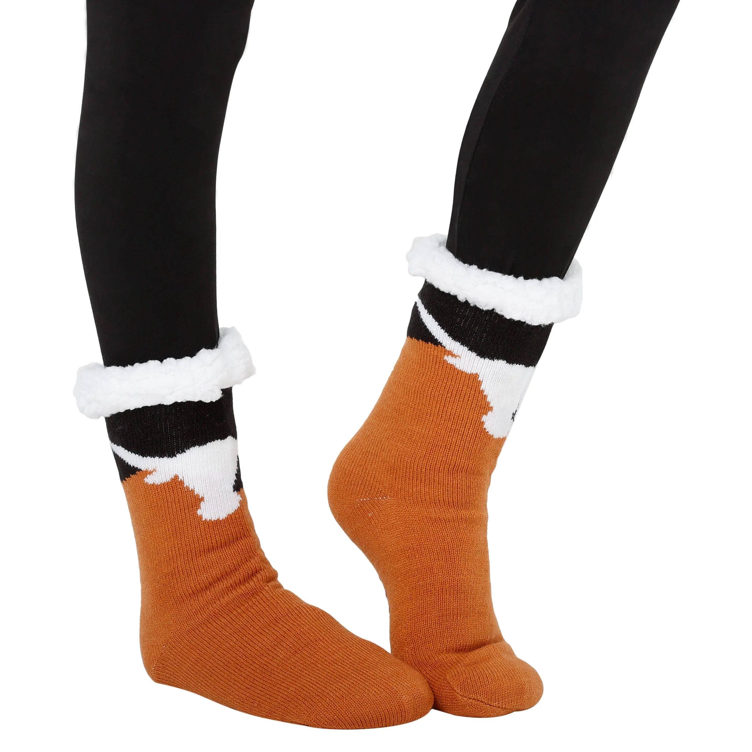 Texas Longhorns NCAA Womens Fan Footy 3 Pack Slipper Socks - Image 2