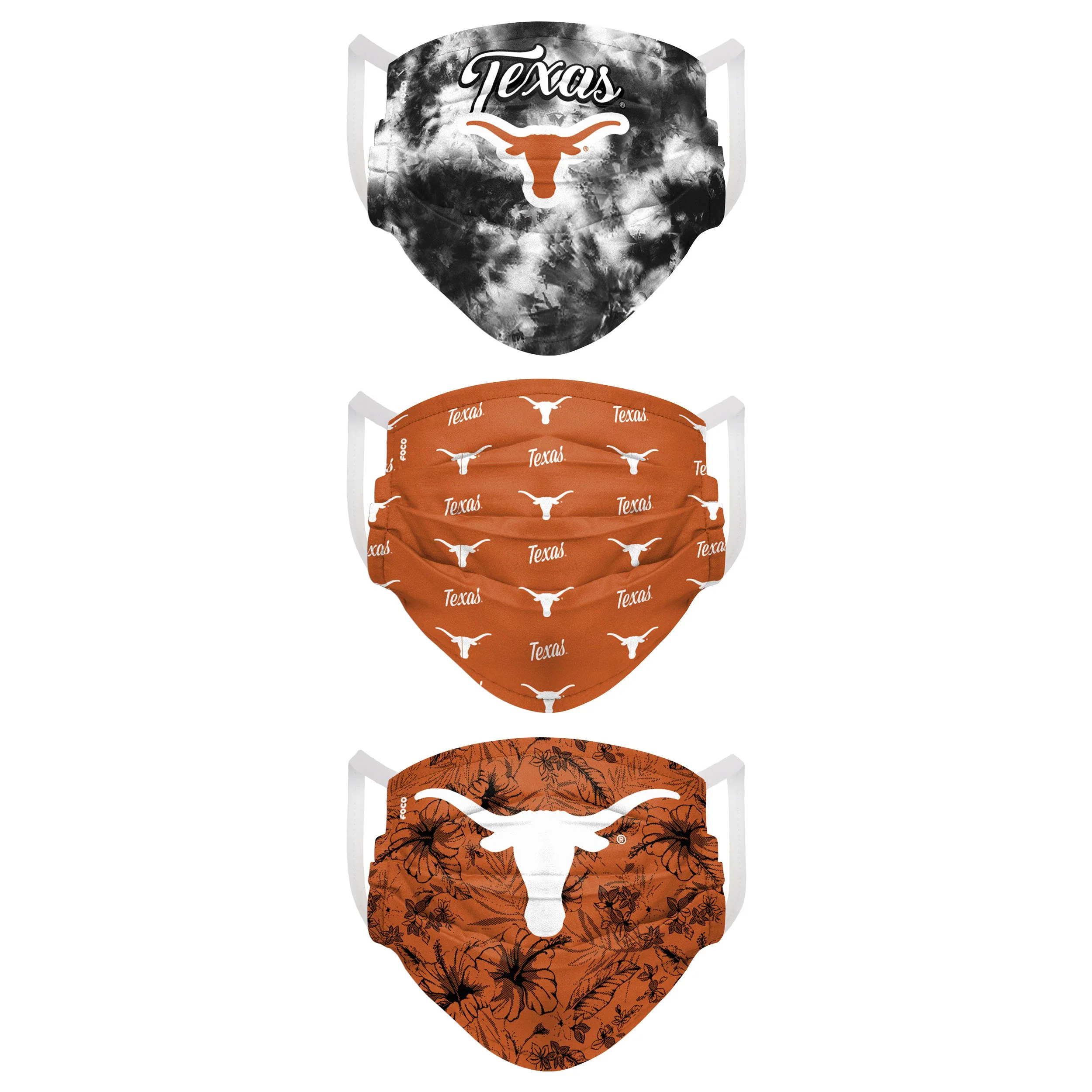 Texas Longhorns NCAA Womens Matchday 3 Pack Face Cover - Image 2
