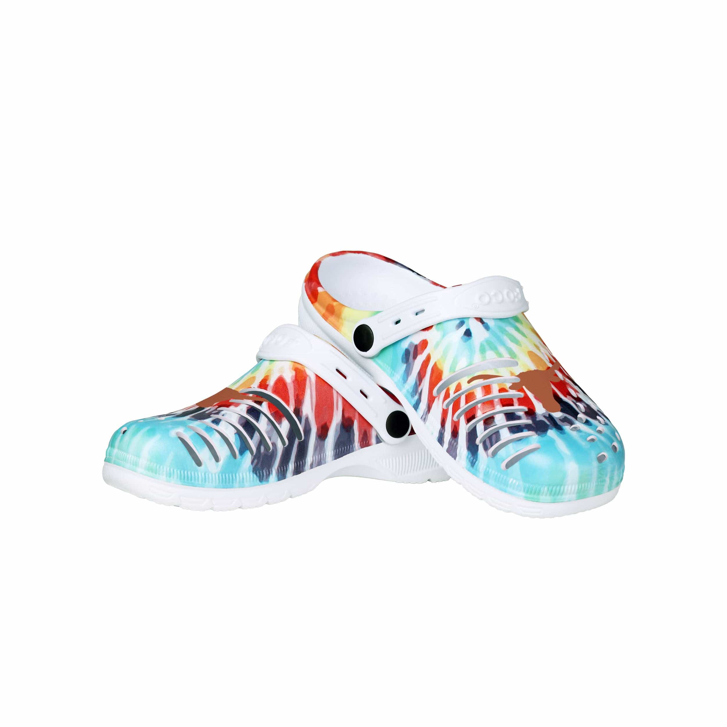 Texas Longhorns NCAA Womens Tie-Dye Clog With Strap
