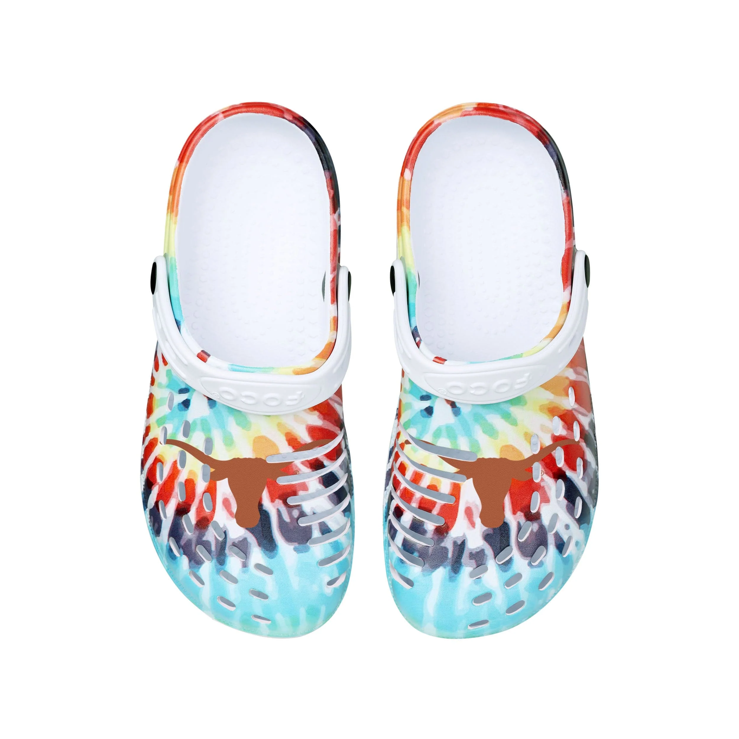 Texas Longhorns NCAA Womens Tie-Dye Clog With Strap - Image 4