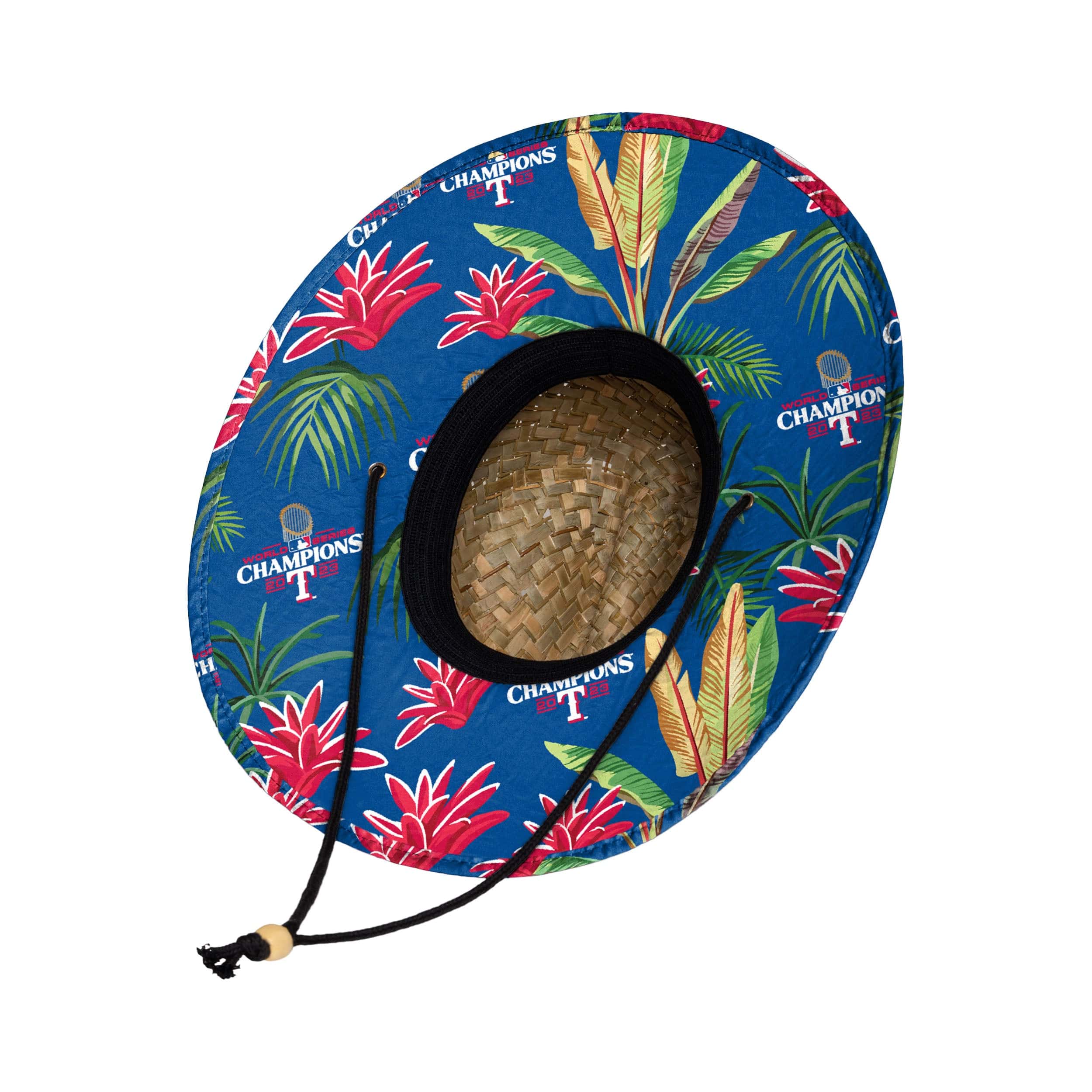 Texas Rangers MLB 2023 World Series Champions Floral Straw Hat - Image 2