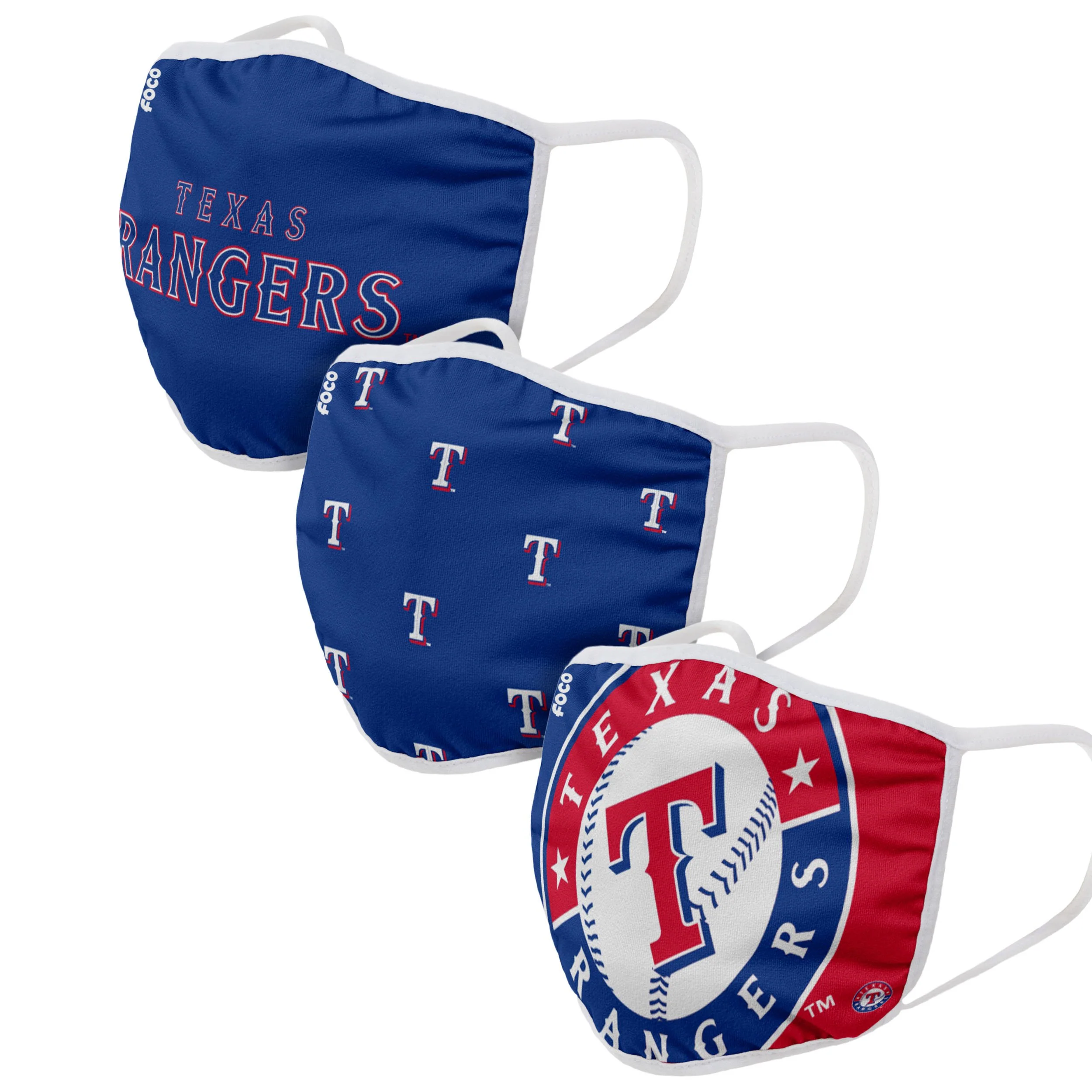 Texas Rangers MLB 3 Pack Face Cover