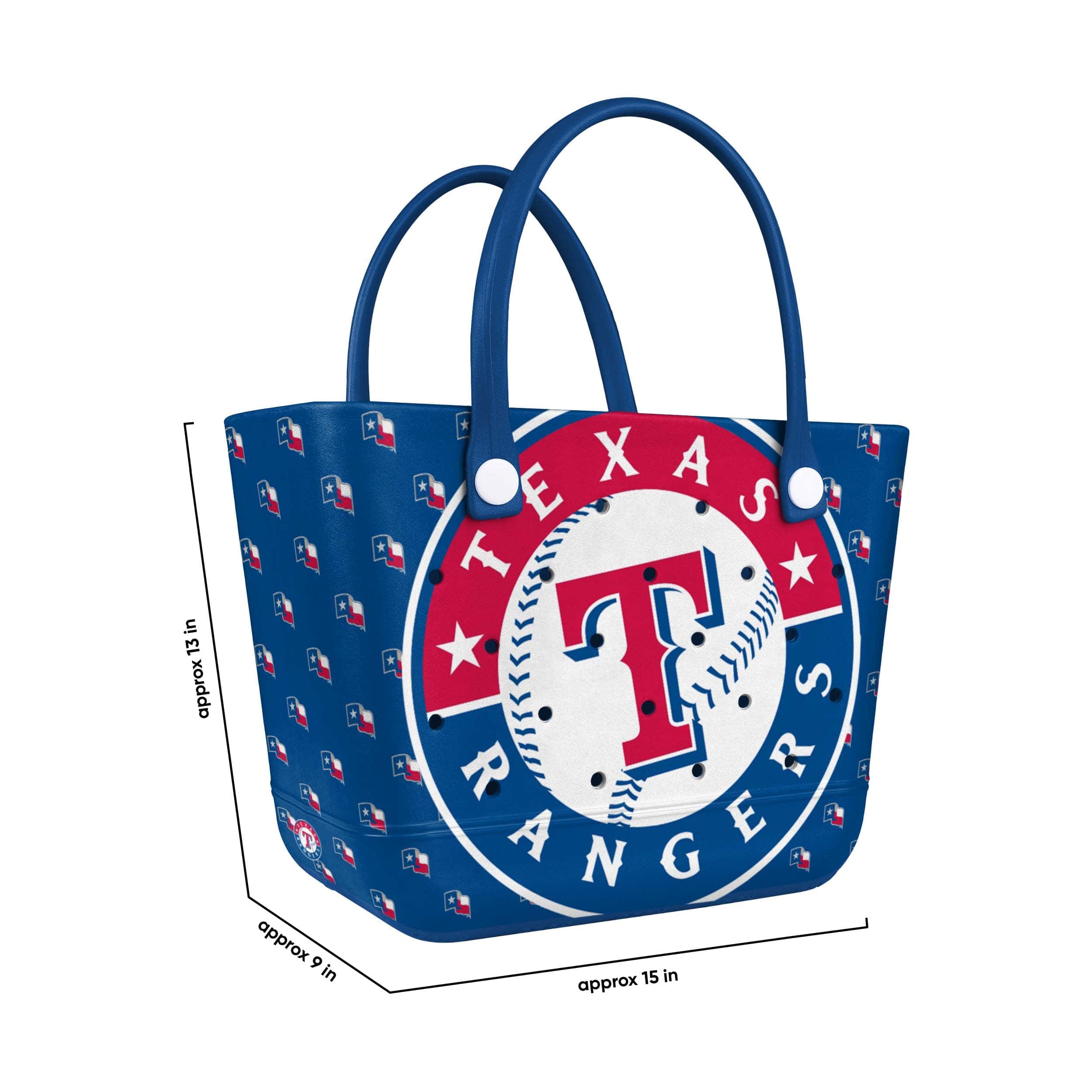 Texas Rangers MLB Big Logo Mini Print Tailgate Tote Bag - Image 3