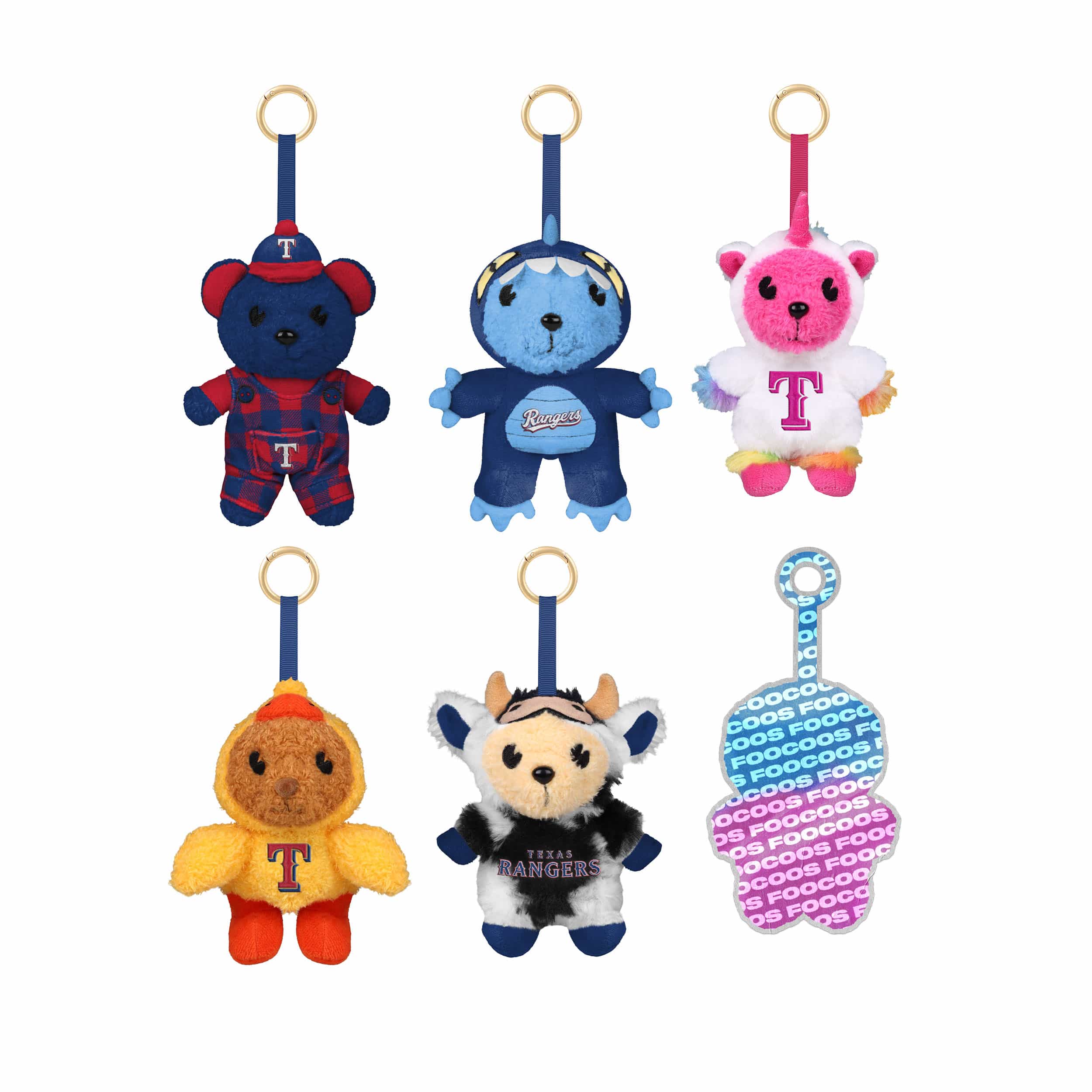 Texas Rangers MLB FOOCOOS Plush Bag Charm Keychain Blind Box Series 1 (PREORDER - SHIPS EARLY JUNE)