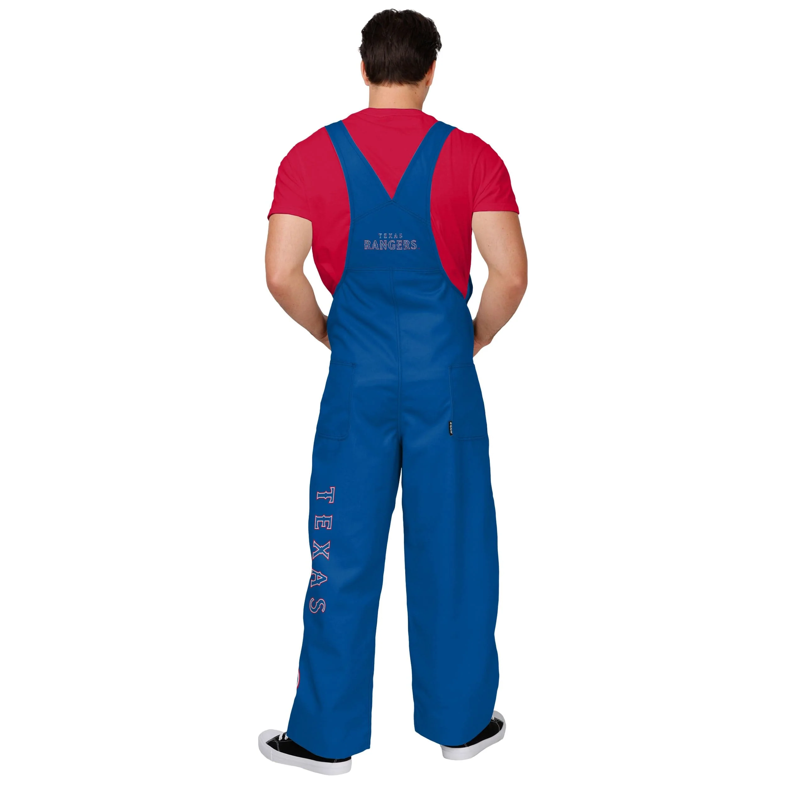 Texas Rangers MLB Mens Big Logo Bib Overalls - Image 2