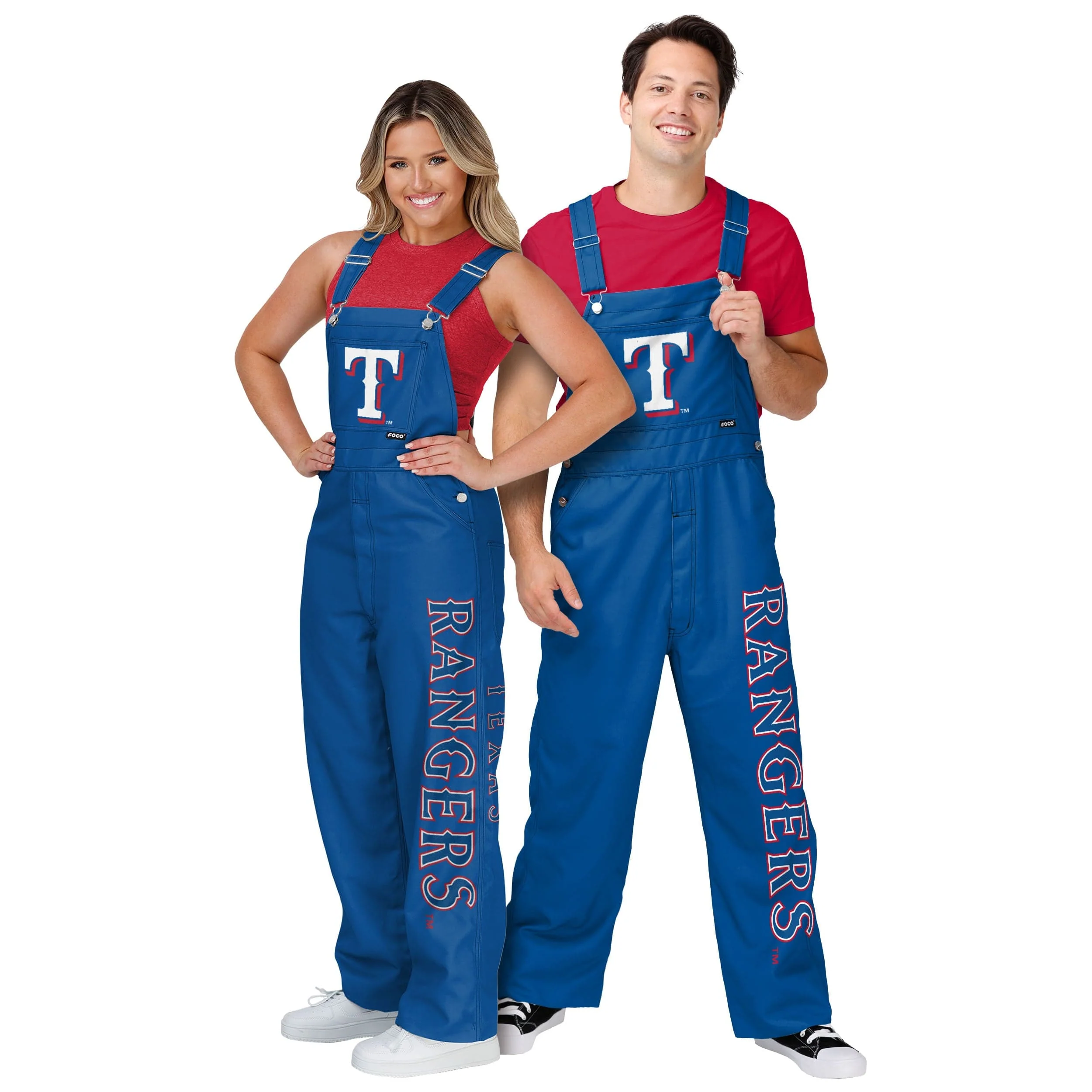 Texas Rangers MLB Mens Big Logo Bib Overalls - Image 3