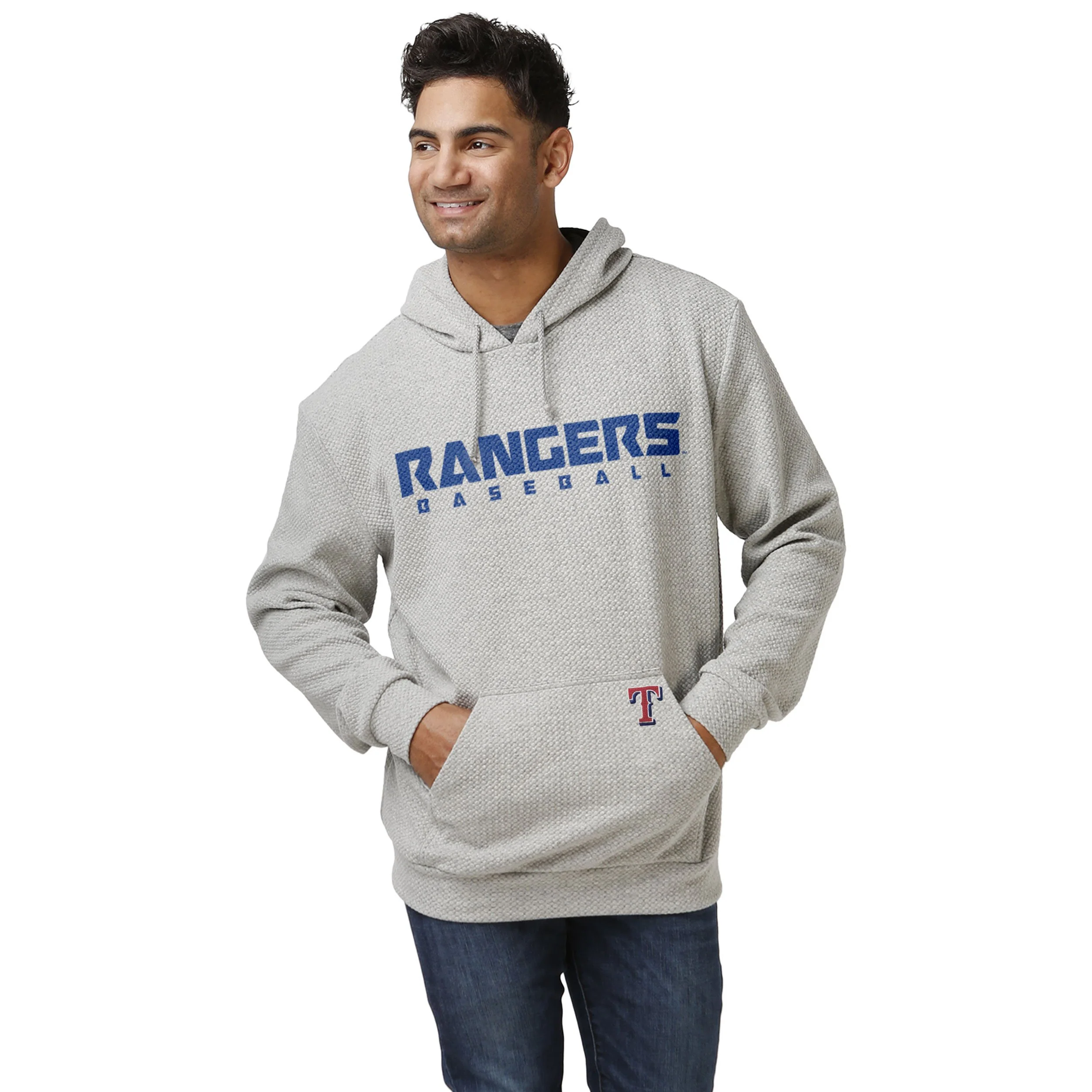 Texas Rangers MLB Mens Gray Woven Hoodie
