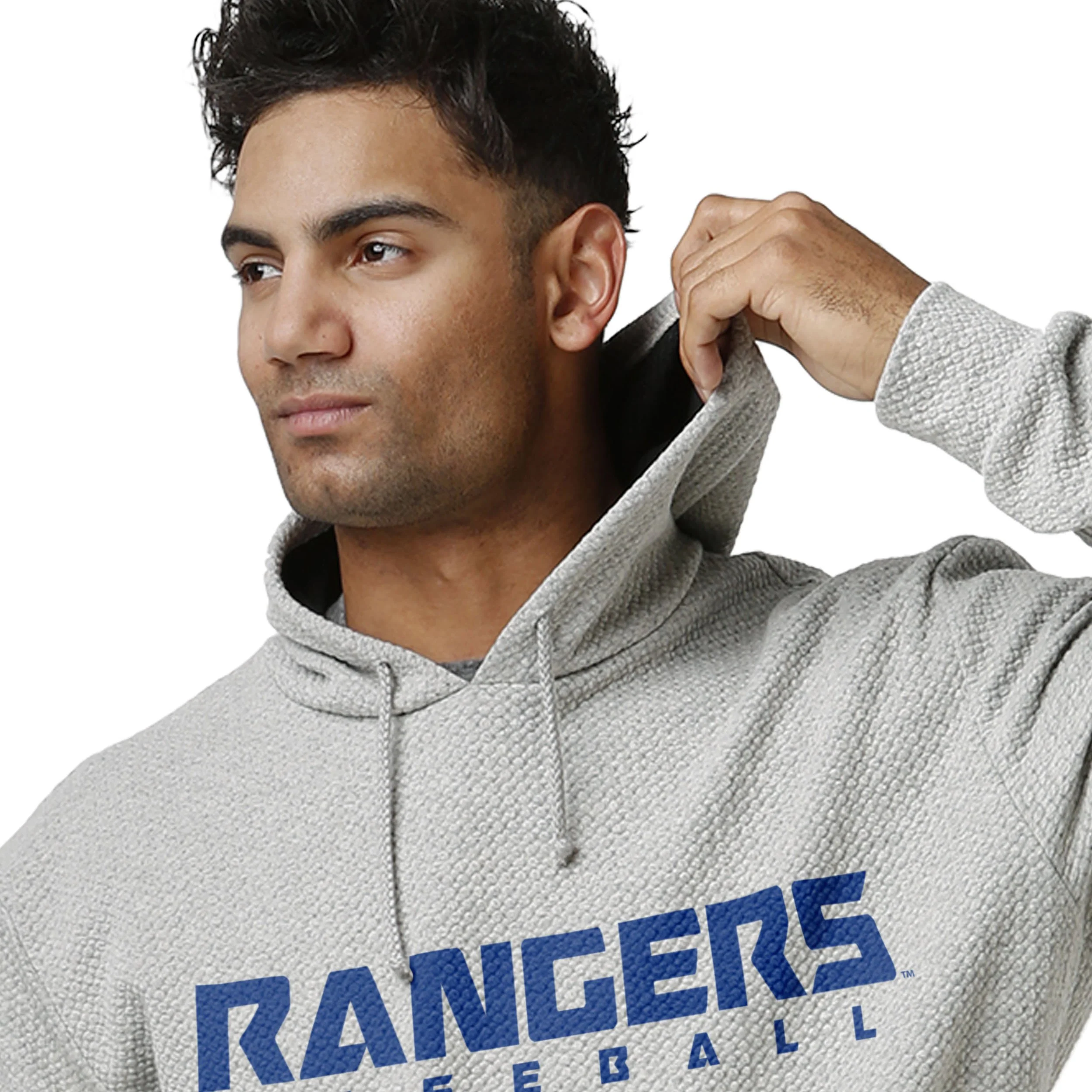Texas Rangers MLB Mens Gray Woven Hoodie - Image 3