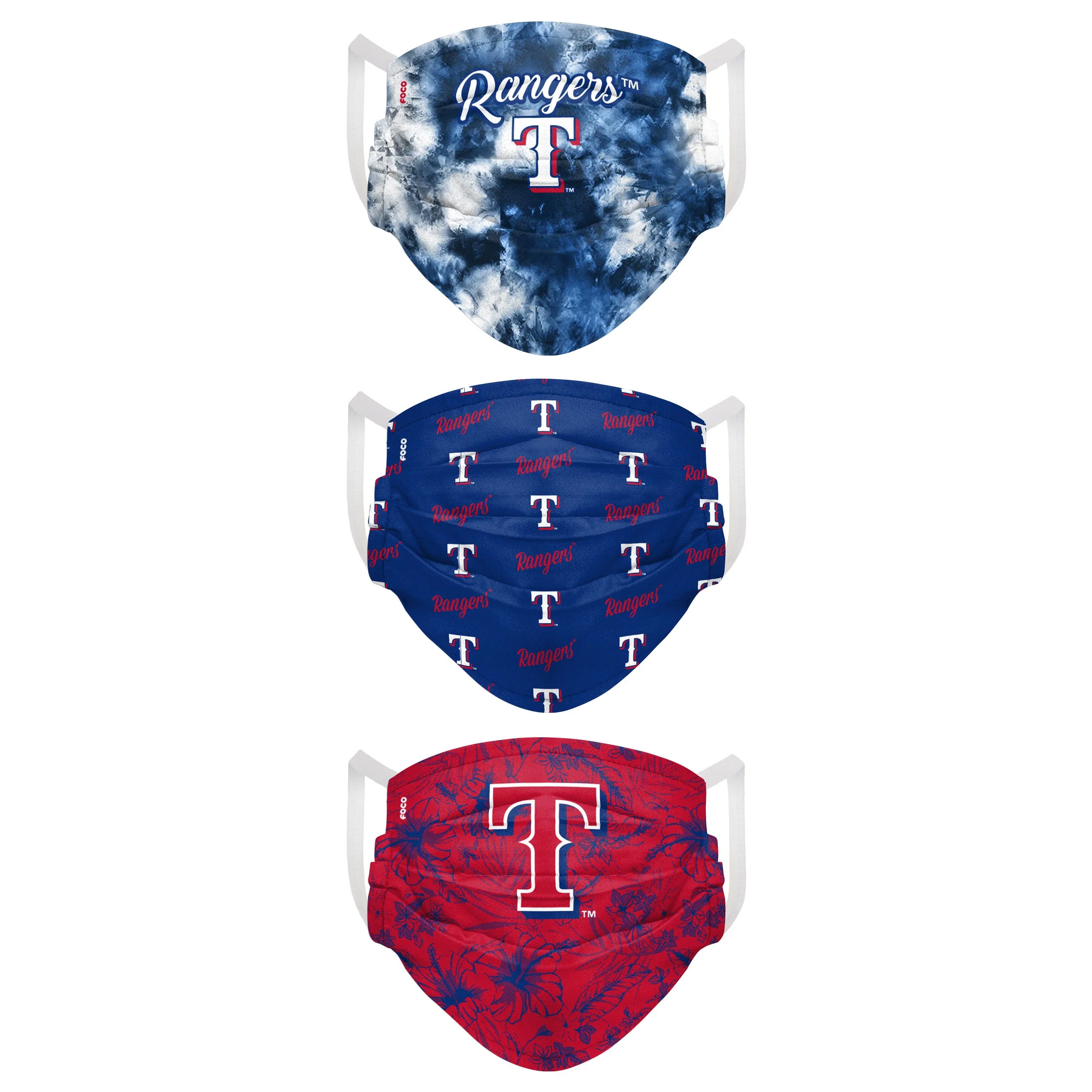 Texas Rangers MLB Womens Matchday 3 Pack Face Cover - Image 2