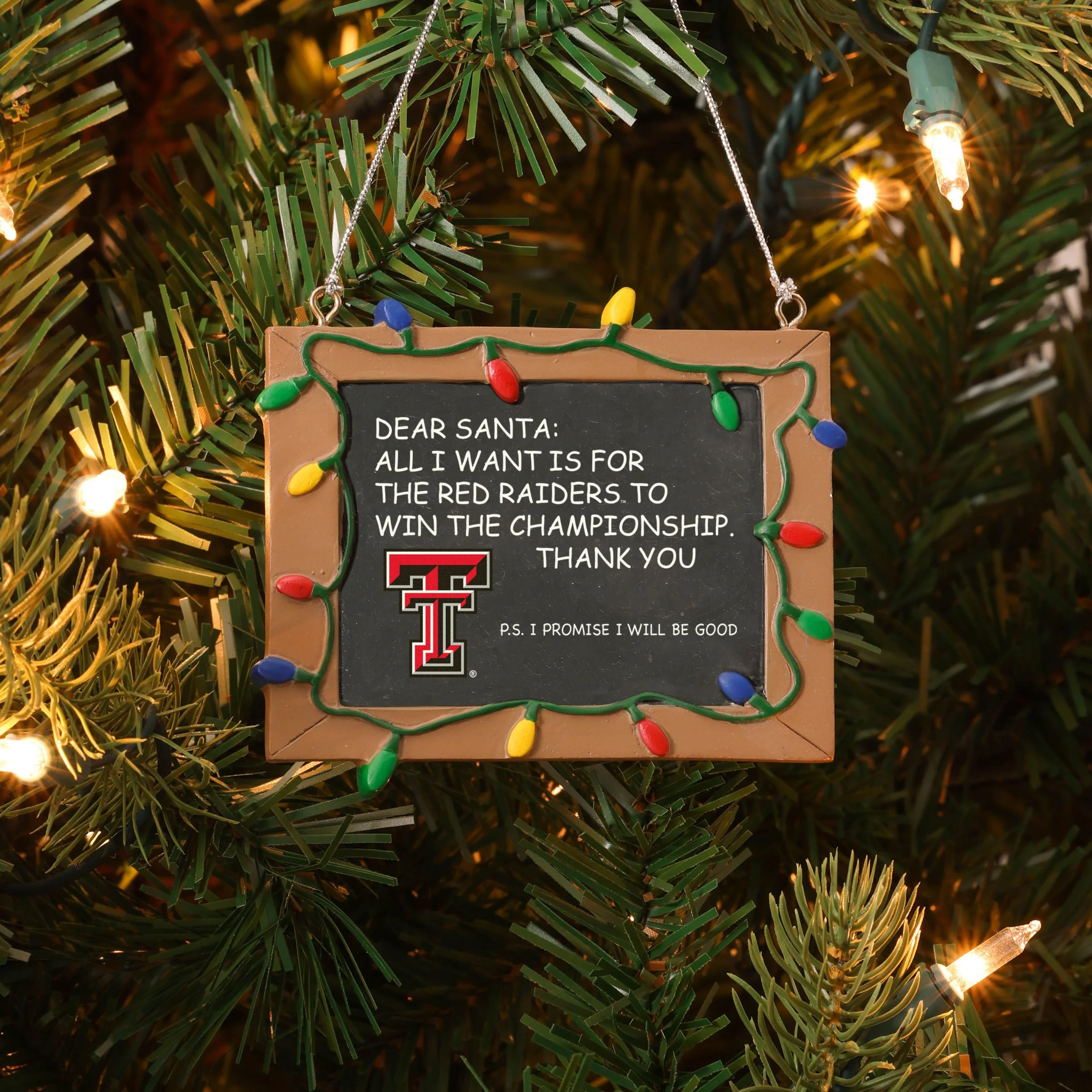 Texas Tech Red Raiders NCAA Chalkboard Sign Ornament - Image 2