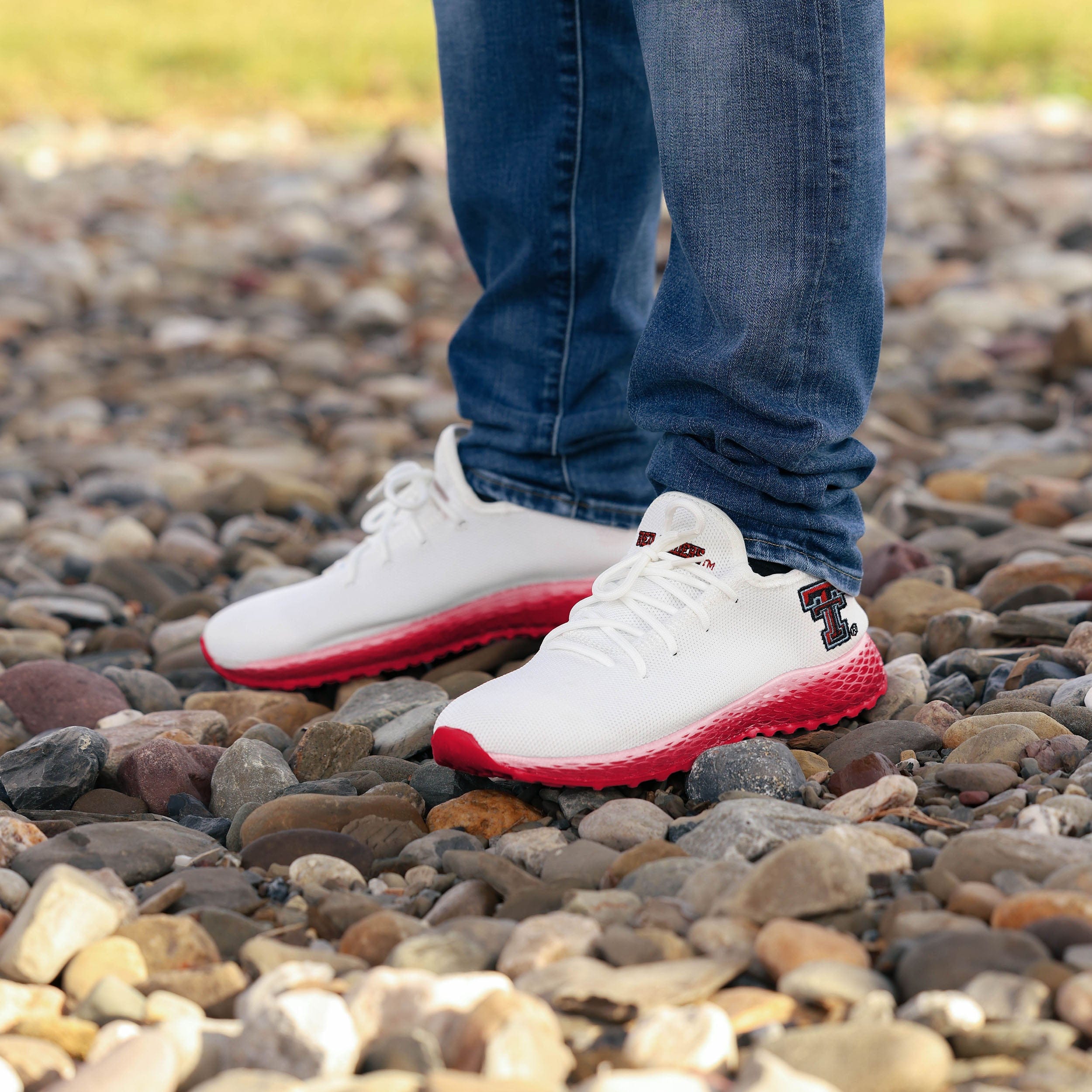 Texas Tech Red Raiders NCAA Mens Gradient Midsole White Sneakers - Image 3