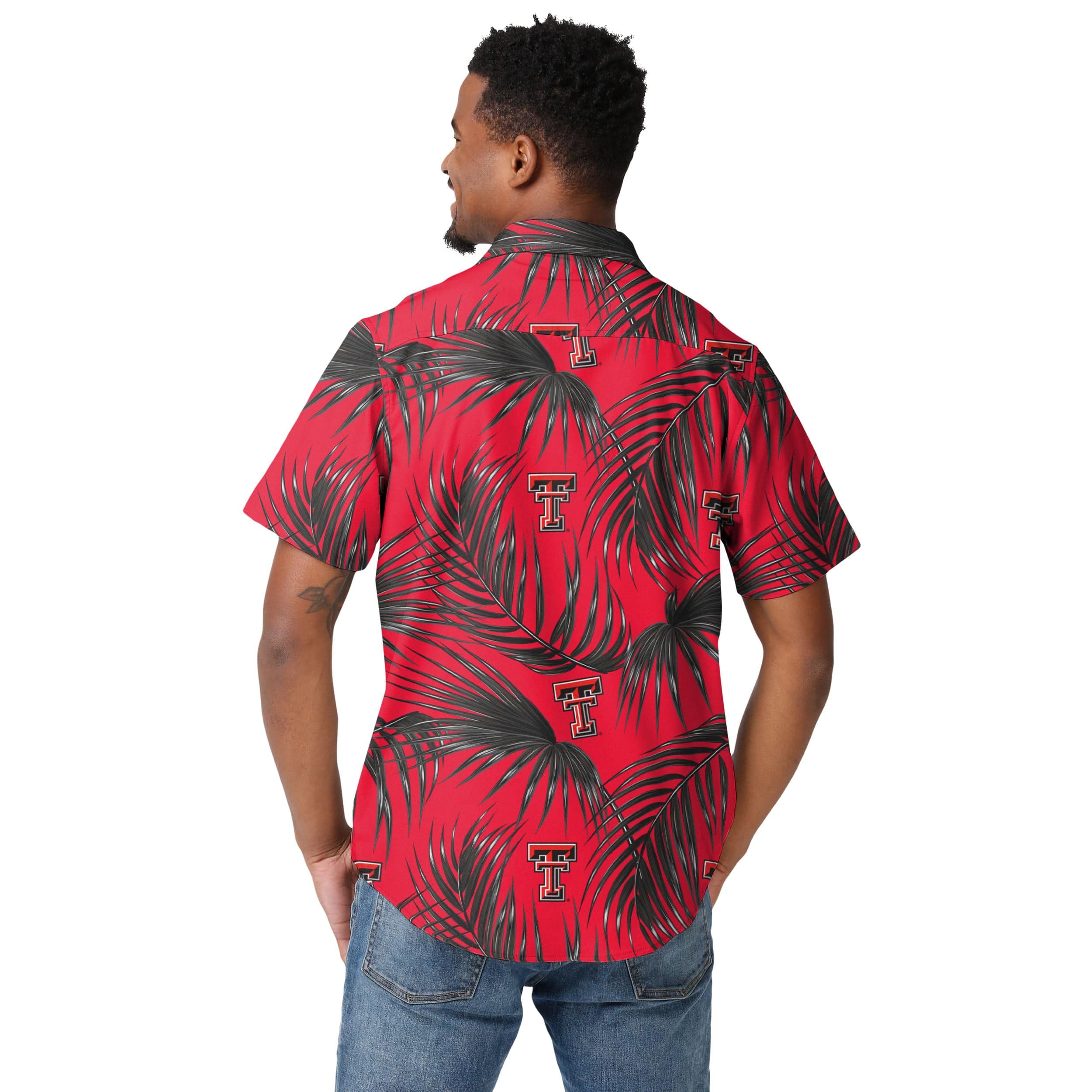 Texas Tech Red Raiders NCAA Mens Hawaiian Button Up Shirt - Image 3