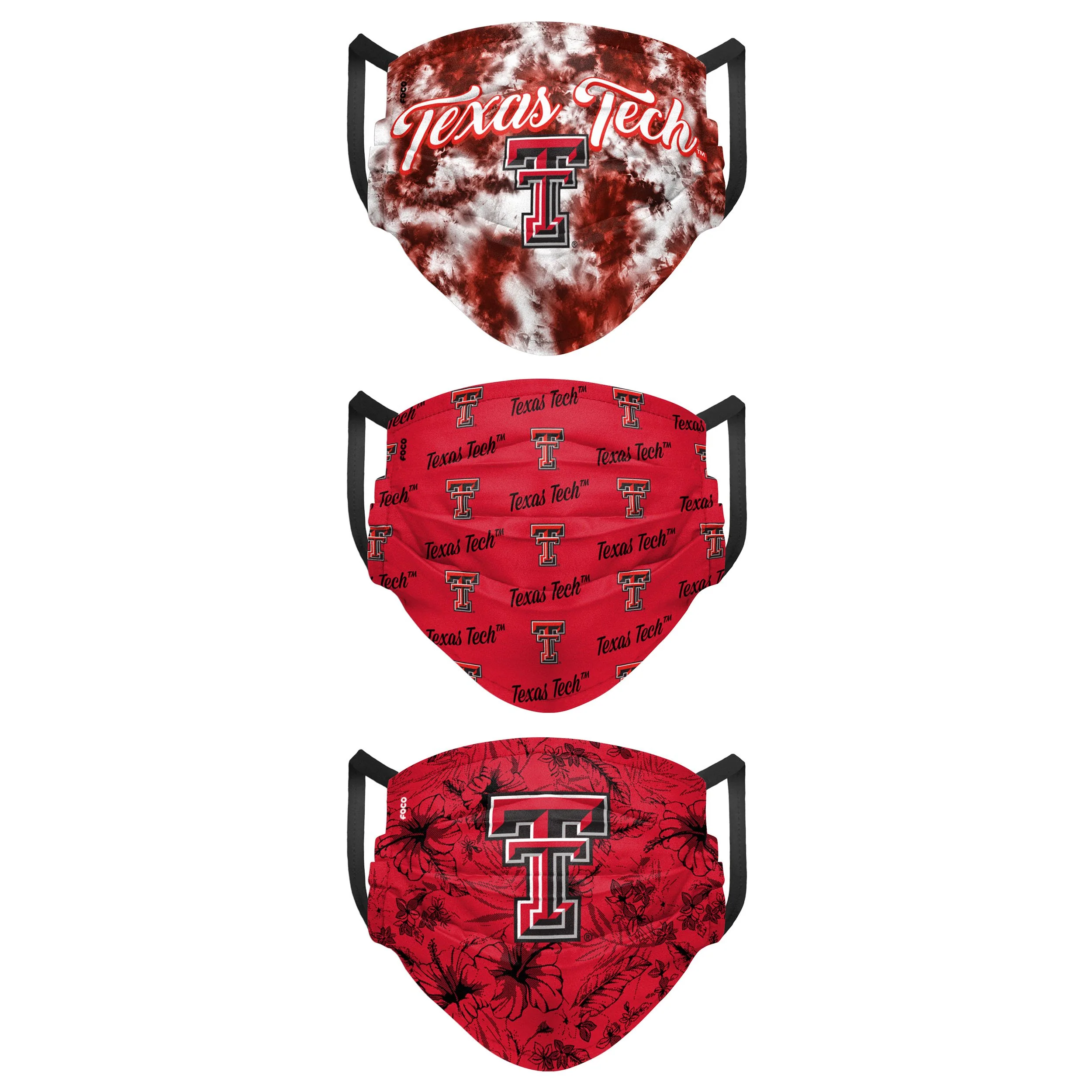 Texas Tech Red Raiders NCAA Womens Matchday 3 Pack Face Cover - Image 2