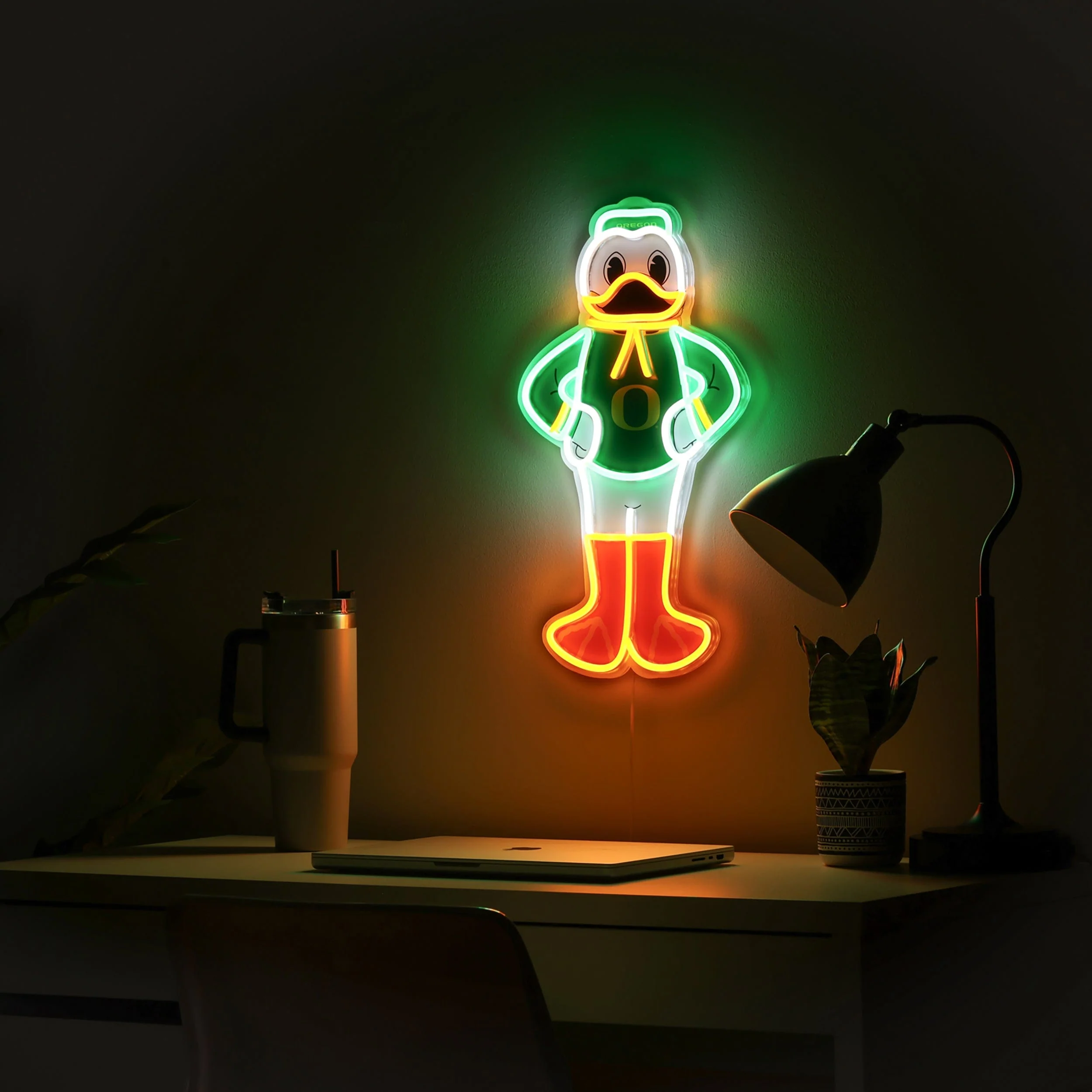 The Duck Oregon Ducks NCAA LED Neon Light Up Mascot Sign - Image 3