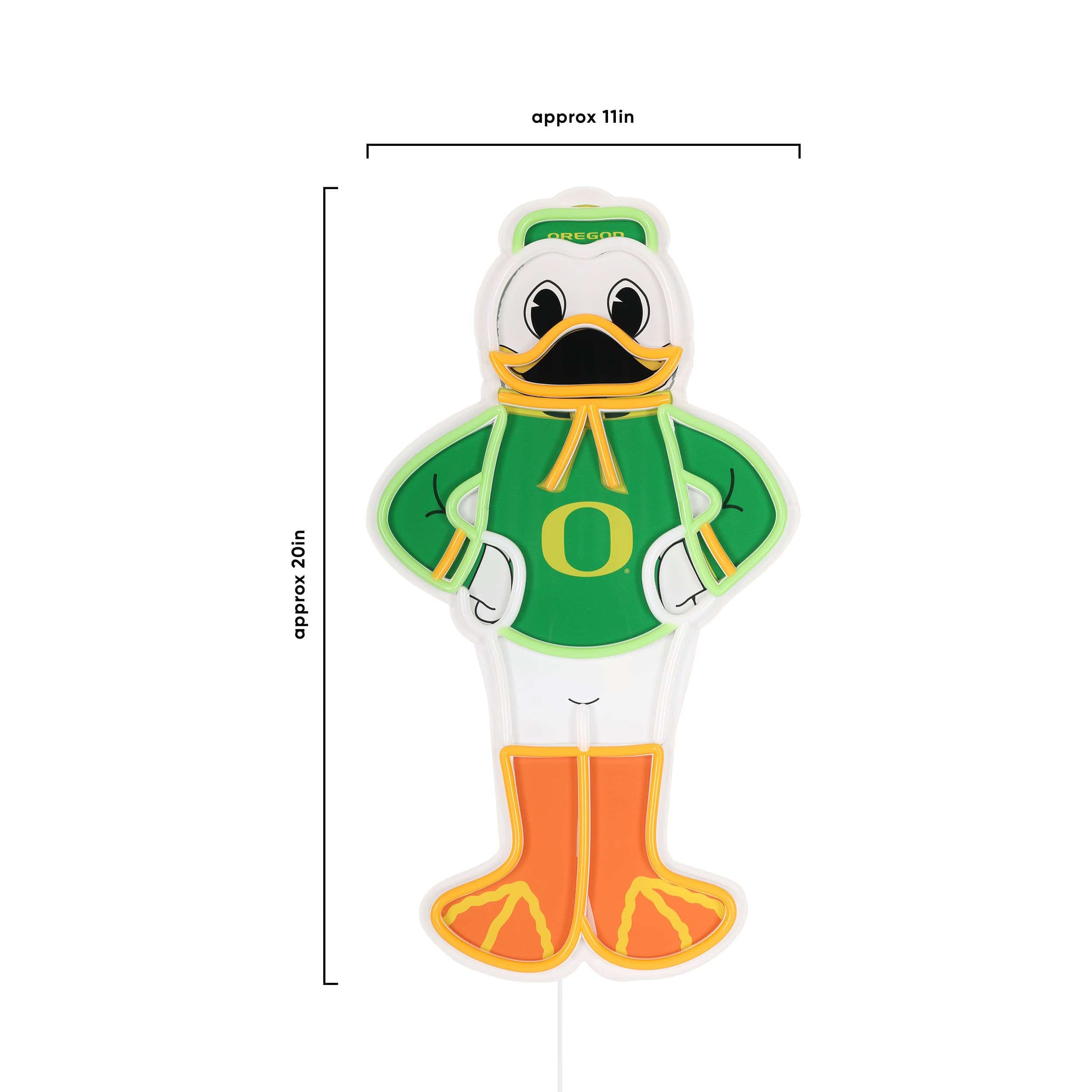 The Duck Oregon Ducks NCAA LED Neon Light Up Mascot Sign - Image 5