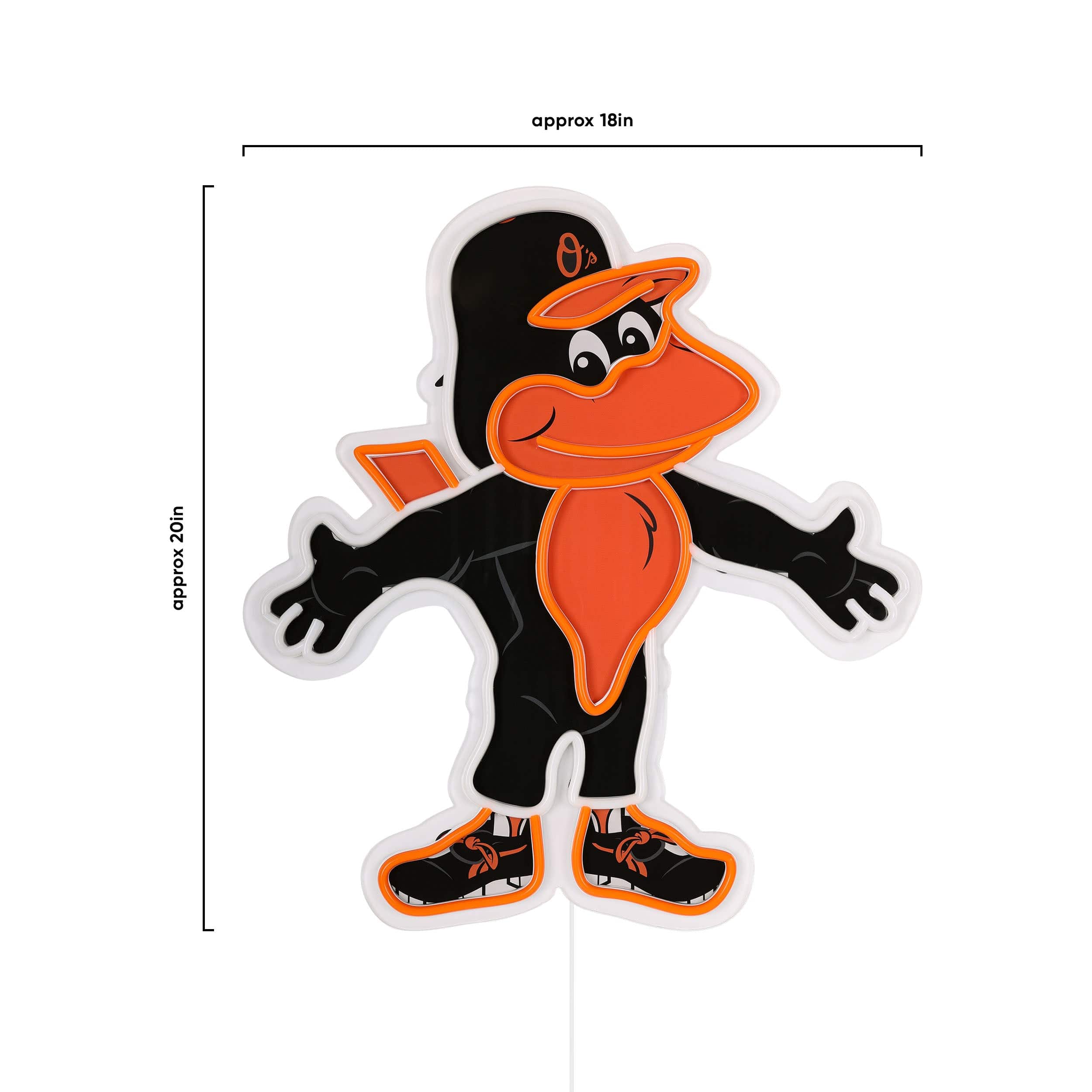 The Oriole Bird Baltimore Orioles MLB LED Neon Light Up Mascot Sign - Image 5