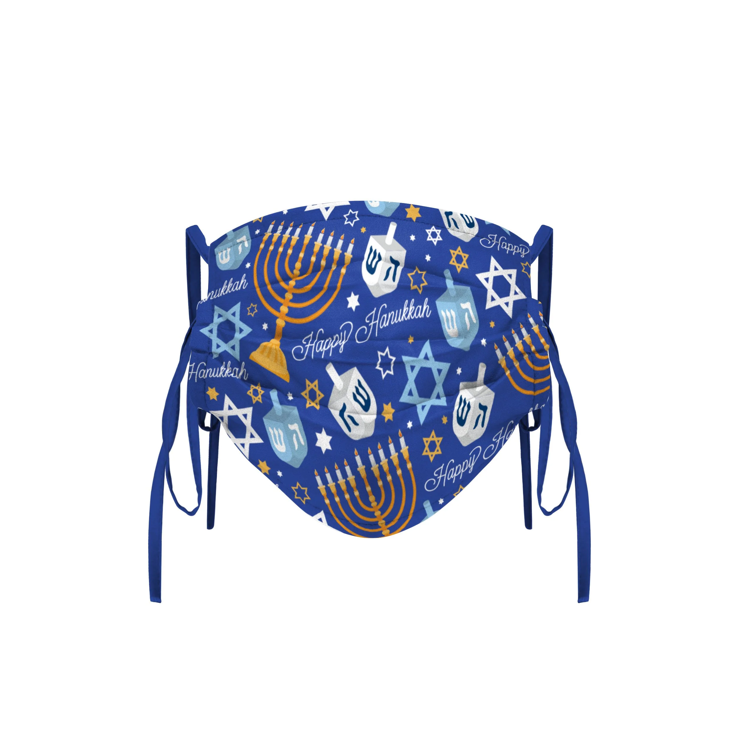 Thematic Hanukkah Tie-Back Face Cover - Image 2