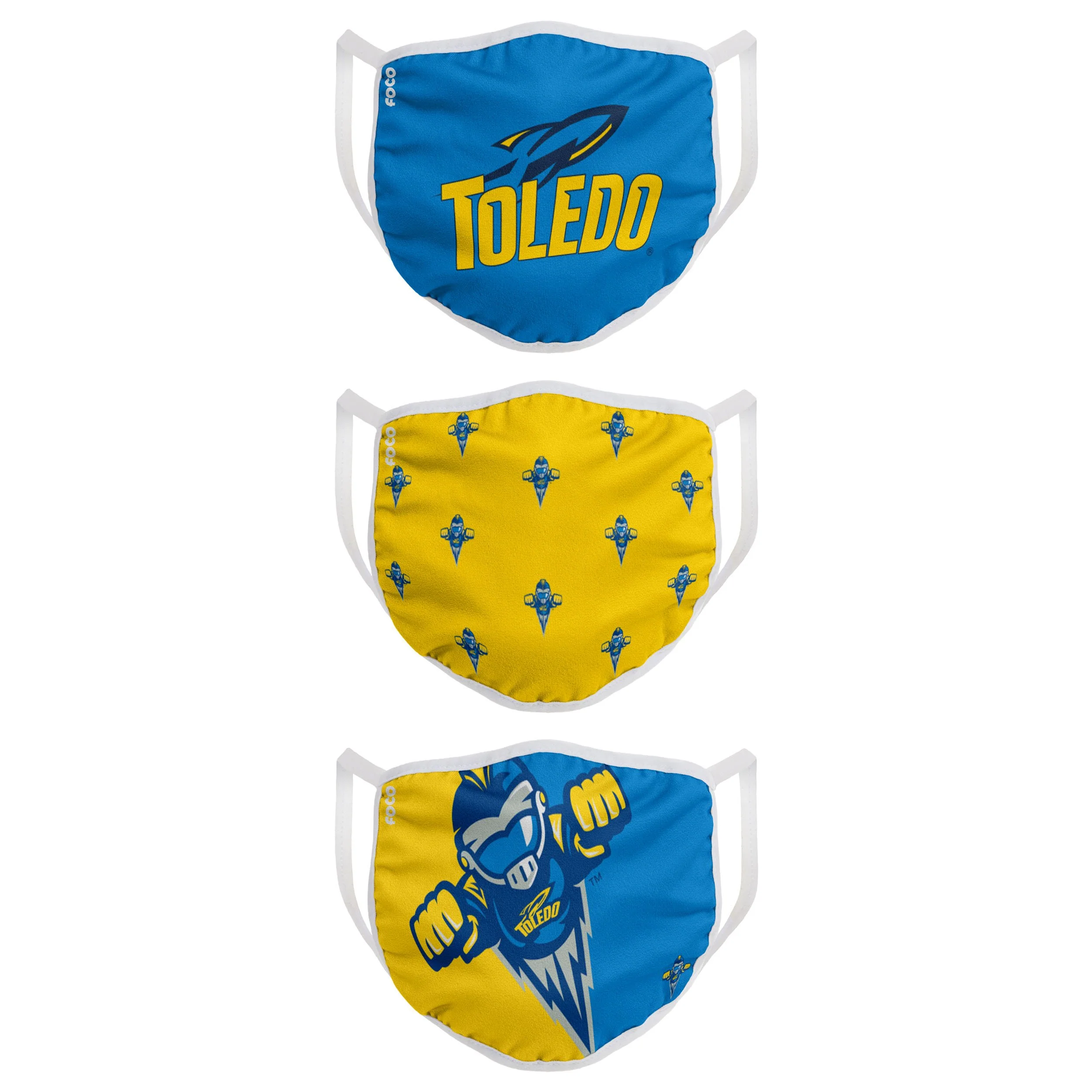 Toledo Rockets NCAA 3 Pack Face Cover - Image 2
