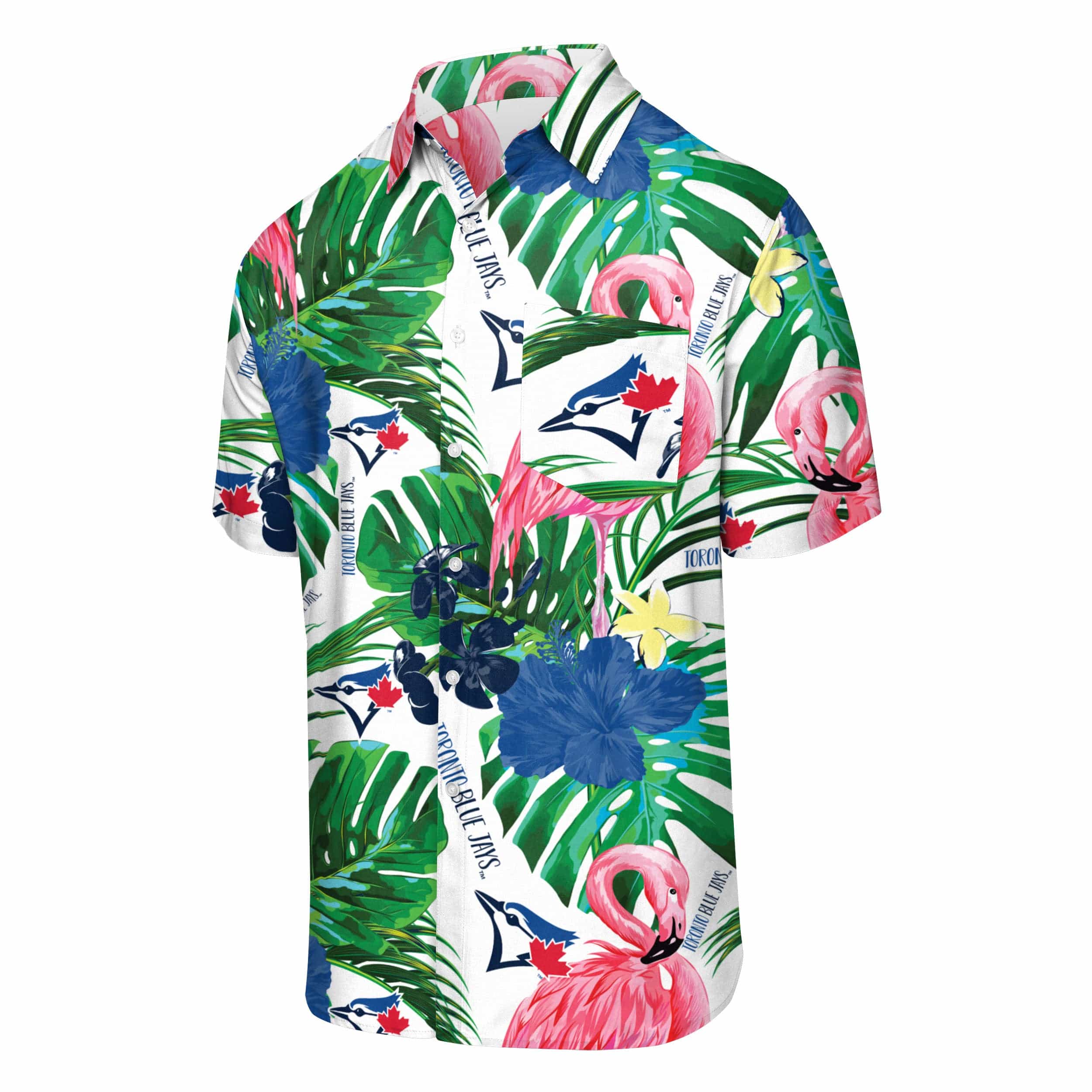 Toronto Blue Jays MLB Mens Flamingo Button Up Shirt - Image 4