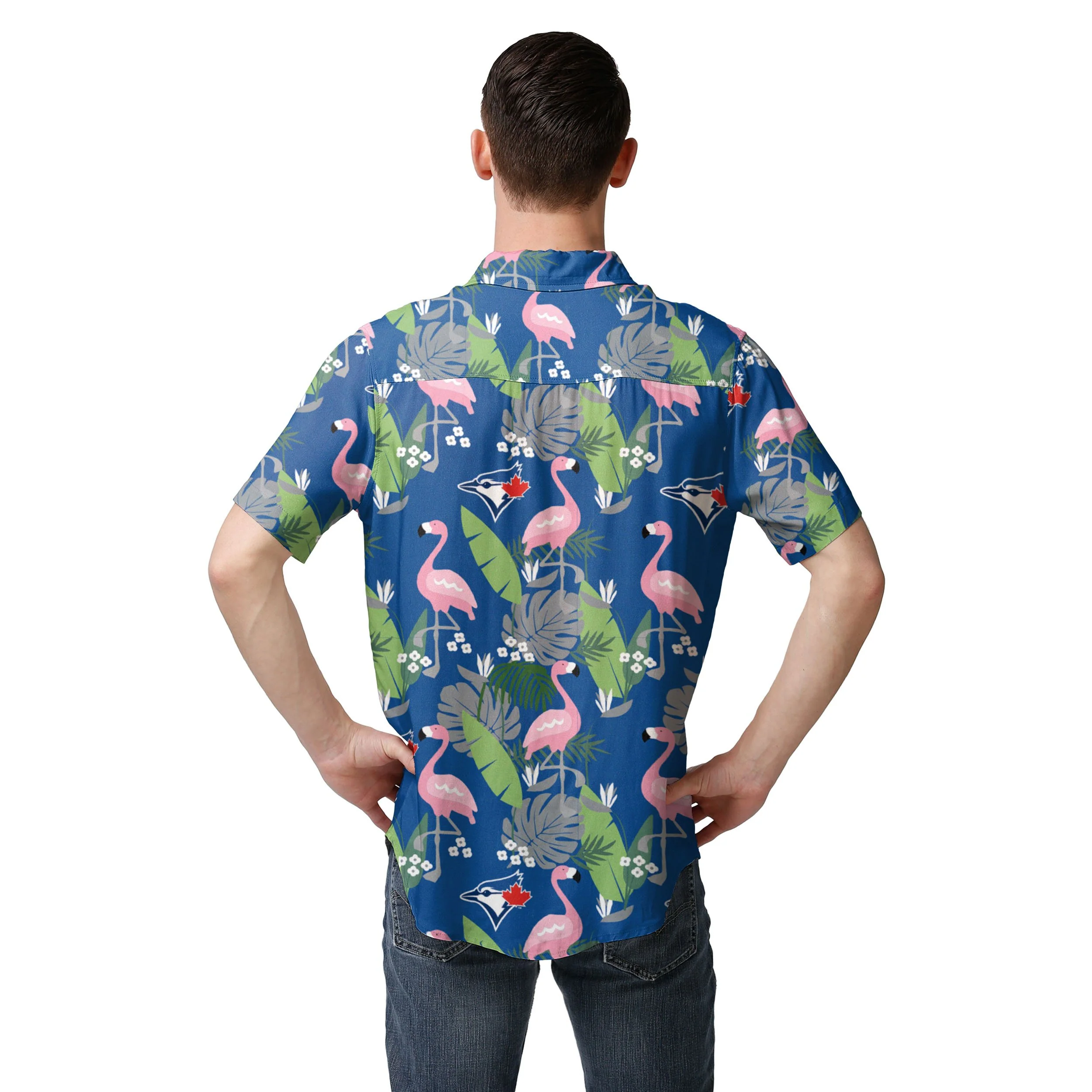 Toronto Blue Jays MLB Mens Floral Button Up Shirt - Image 3