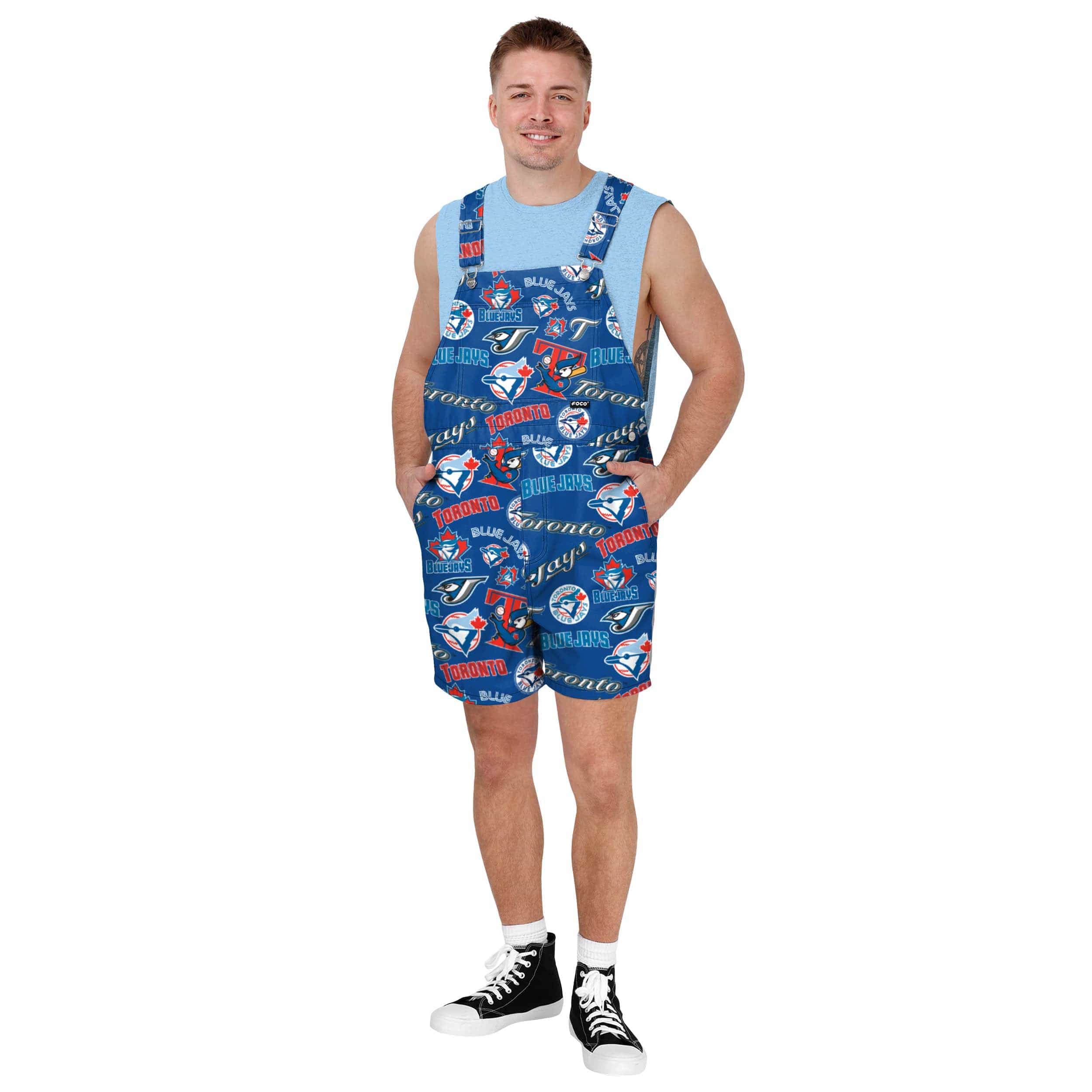 Toronto Blue Jays MLB Mens Historic Print Bib Shortalls