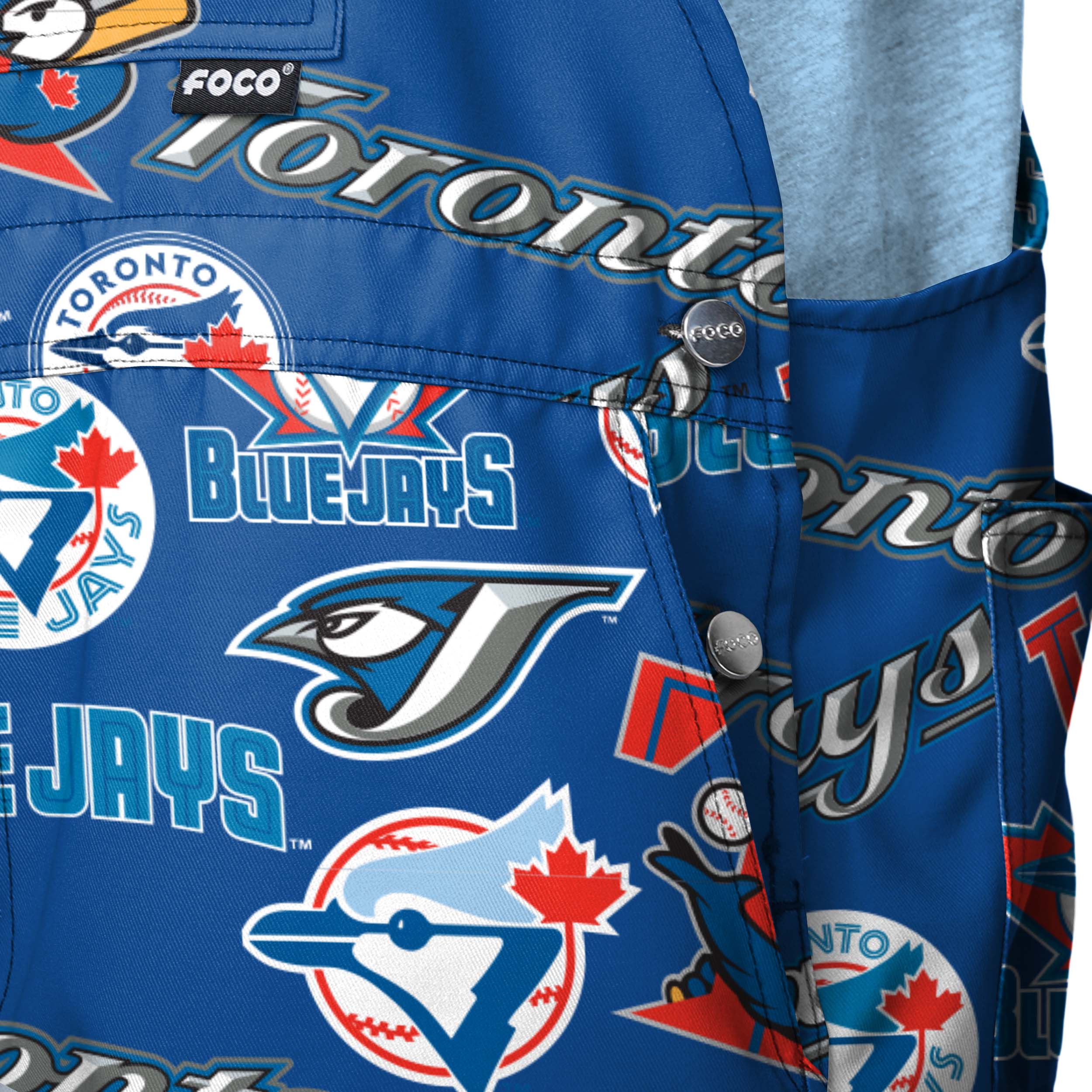 Toronto Blue Jays MLB Mens Historic Print Bib Shortalls - Image 5