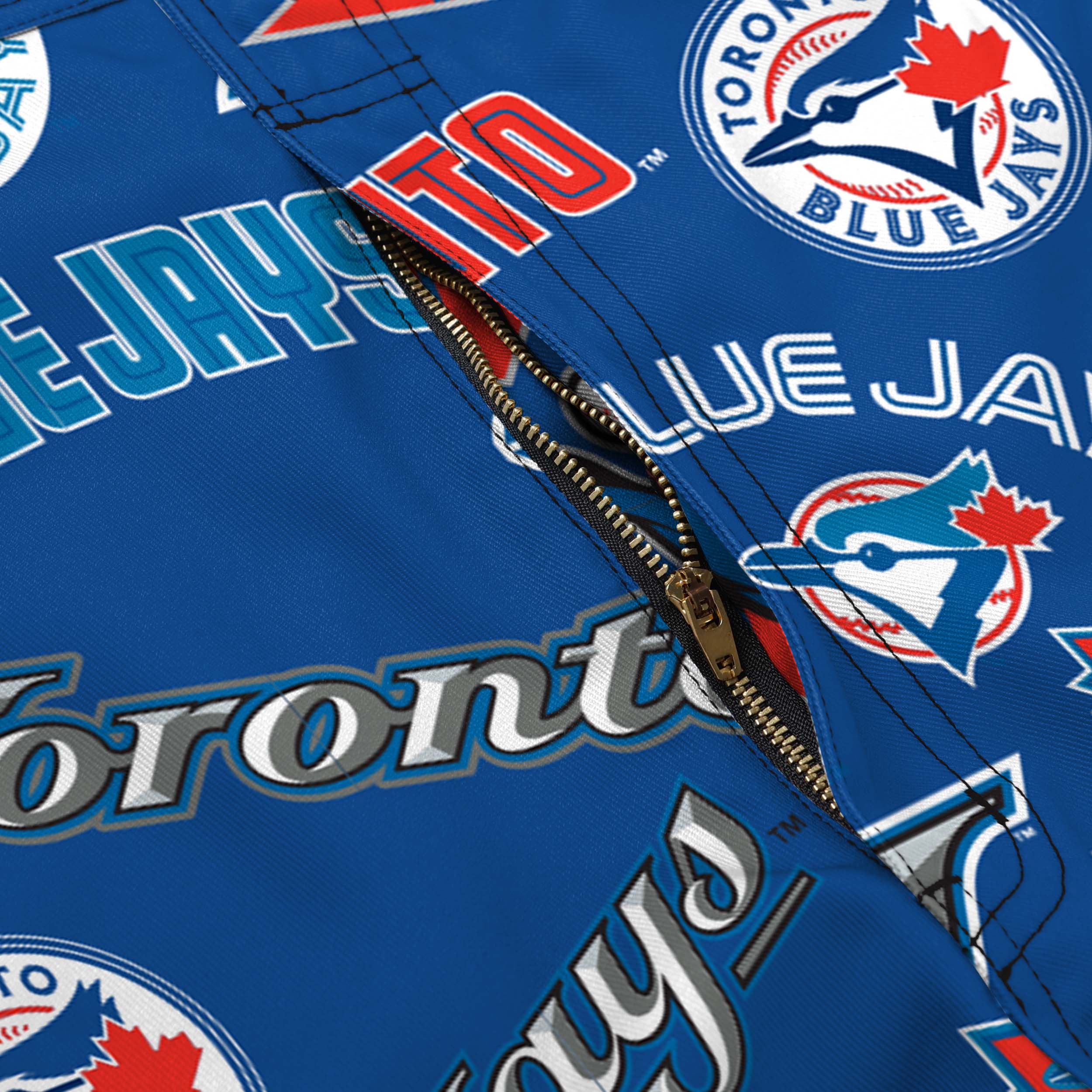 Toronto Blue Jays MLB Mens Historic Print Bib Shortalls - Image 6