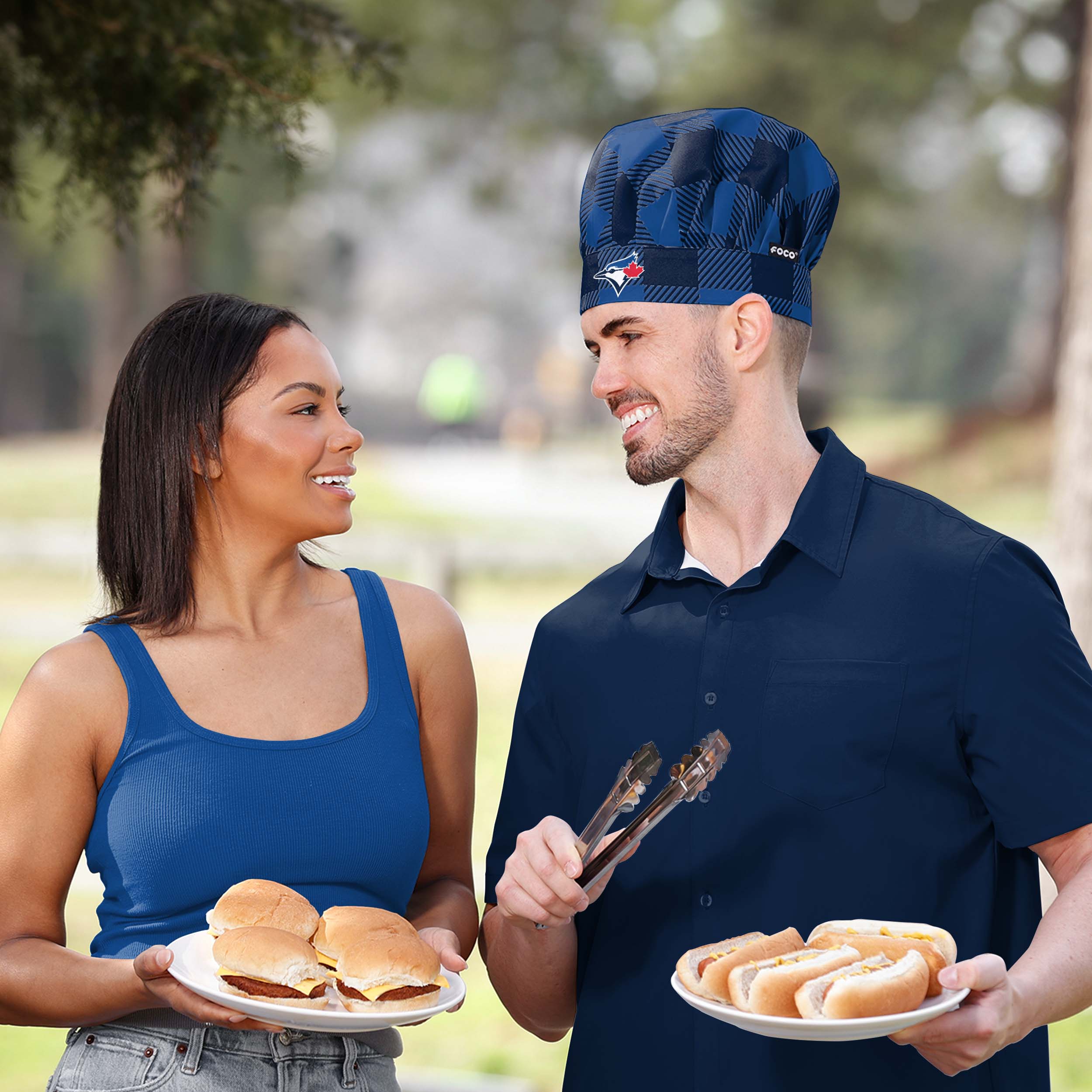 Toronto Blue Jays MLB Plaid Chef Hat - Image 3