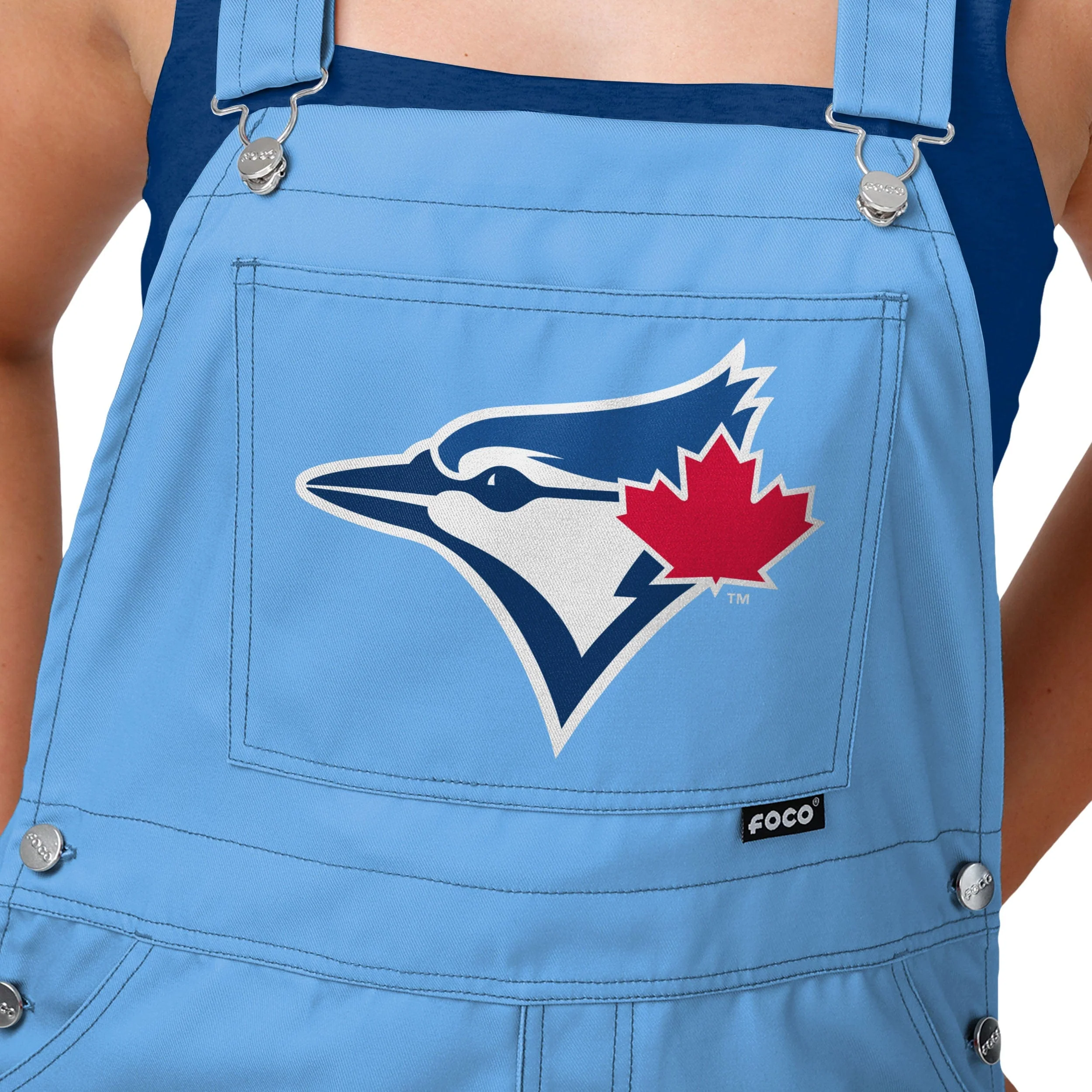 Toronto Blue Jays MLB Womens Big Logo Bib Overalls - Image 4